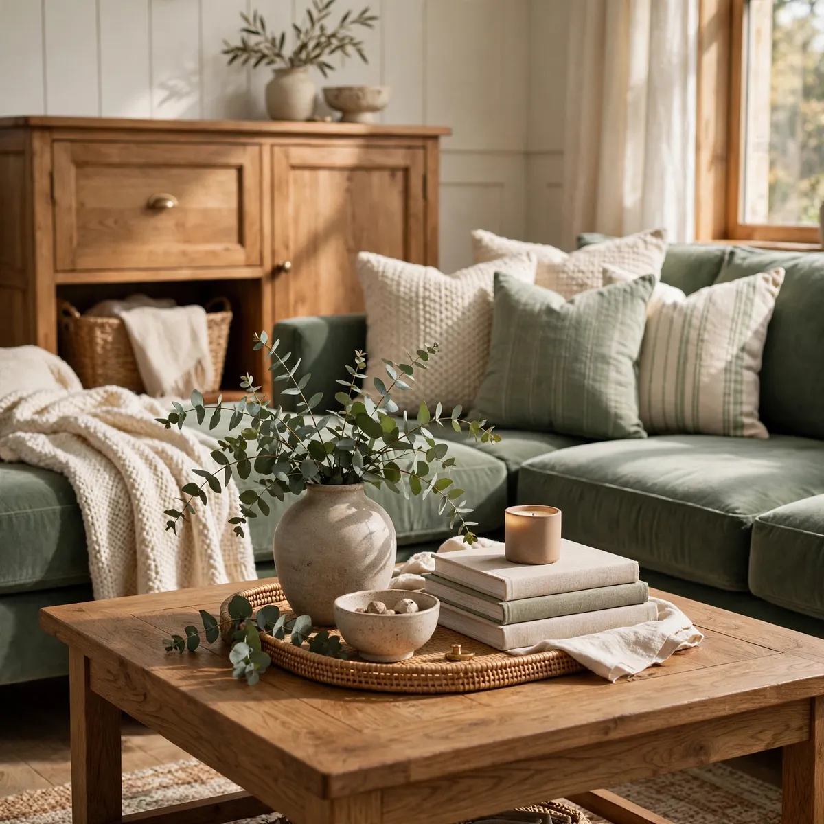 Farmhouse Living Room Ideas: 25 Cozy Looks You'll Love farmhouse living room ideas: Hang an Oversized Vintage Wall Clock