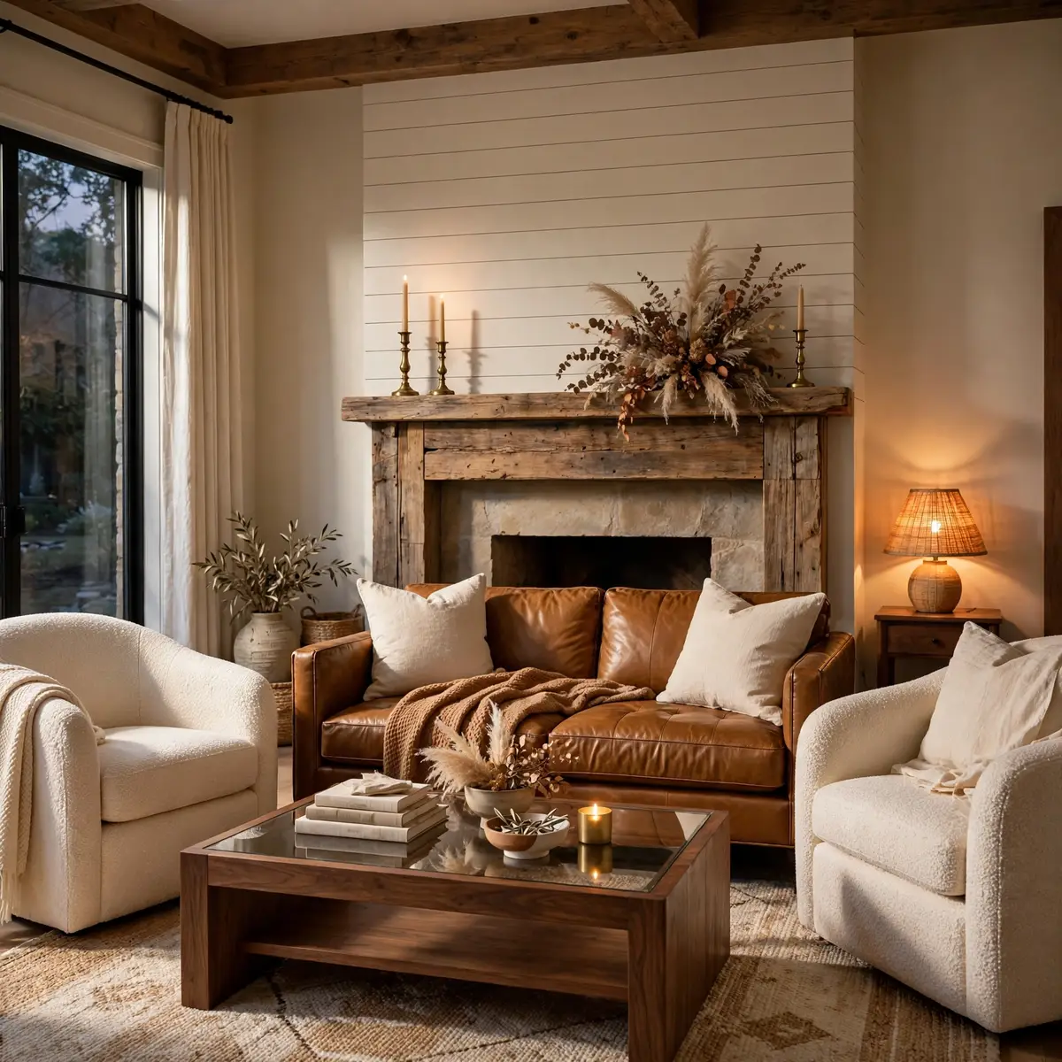 Farmhouse Living Room Ideas: 25 Cozy Looks You'll Love farmhouse living room ideas: Slide in Barn Doors to Save Space in Style