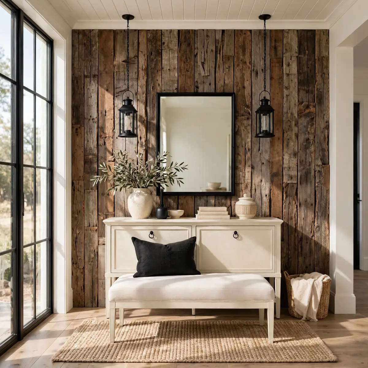 Farmhouse Living Room Ideas: 25 Cozy Looks You'll Love farmhouse living room ideas: Style a Wooden Tray on the Coffee Table
