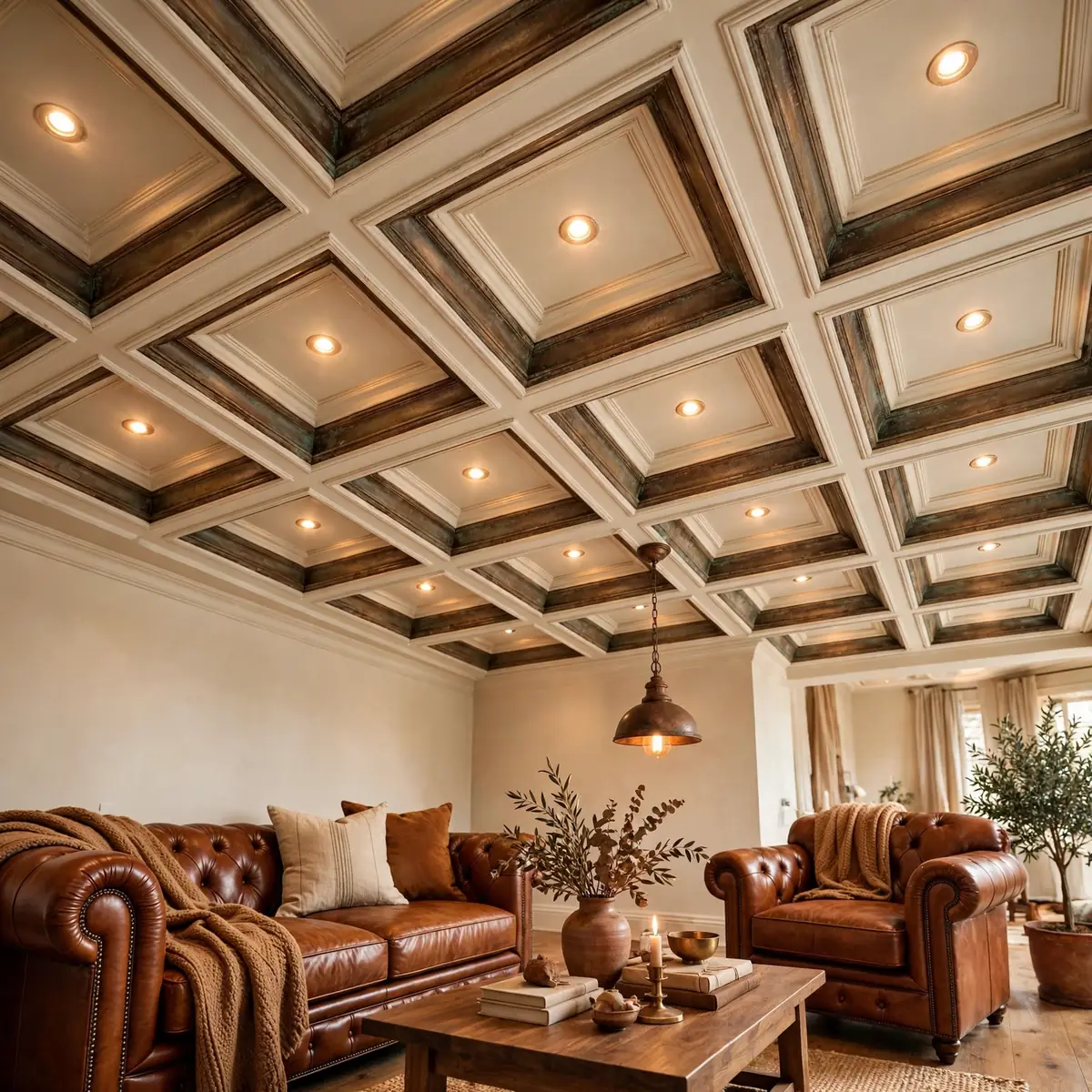 25 False Ceiling Living Room Ideas That Make Your Space Look Luxe false ceiling living room ideas: Wooden Plank False Ceiling in Natural Oak