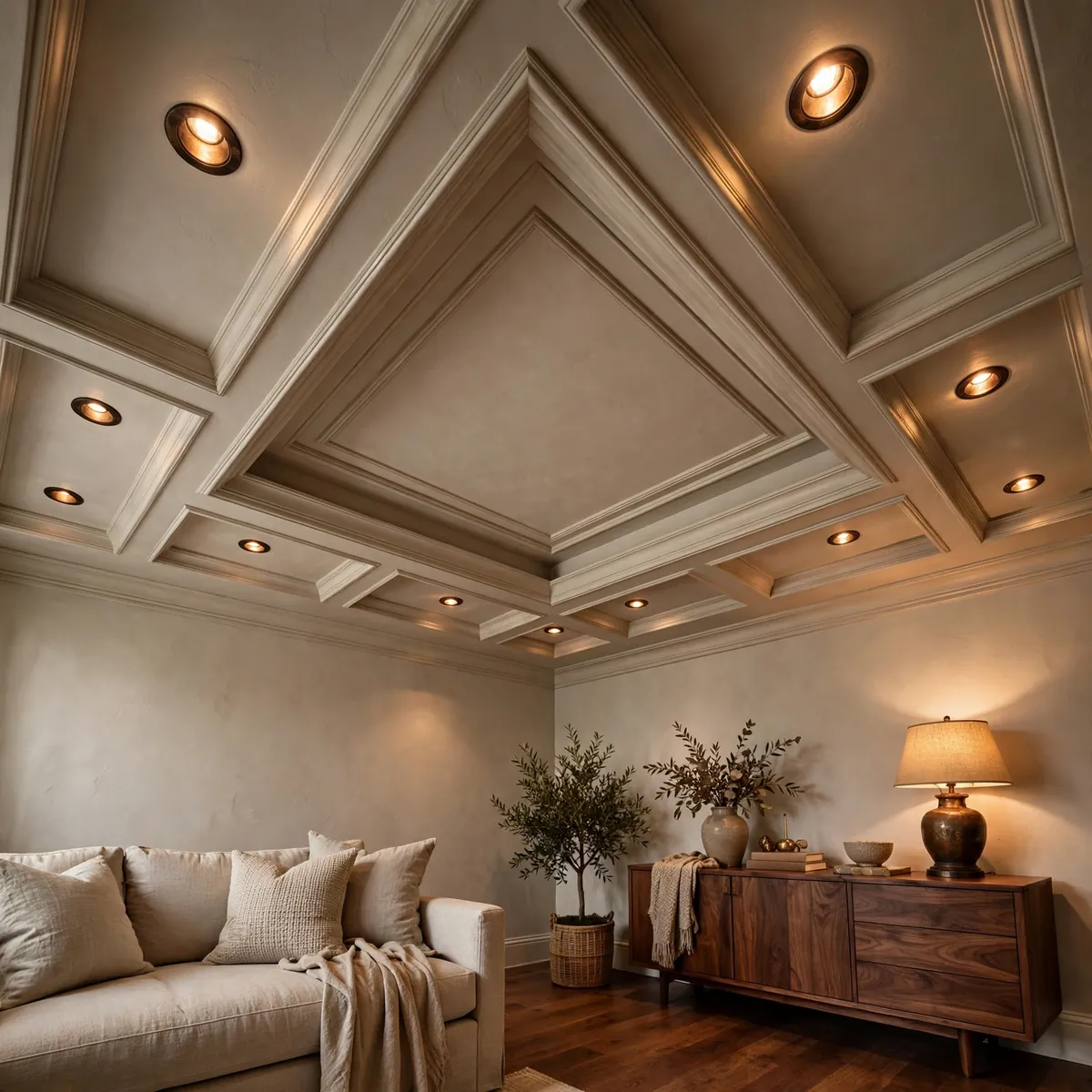 25 False Ceiling Living Room Ideas That Make Your Space Look Luxe false ceiling living room ideas: Minimalist false ceiling living room ideas with flush panels