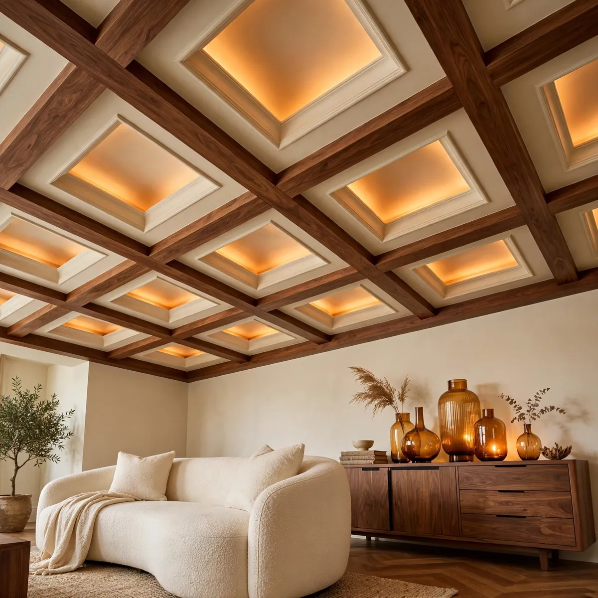 25 False Ceiling Living Room Ideas That Make Your Space Look Luxe false ceiling living room ideas: Recessed Niche Lights Overhead