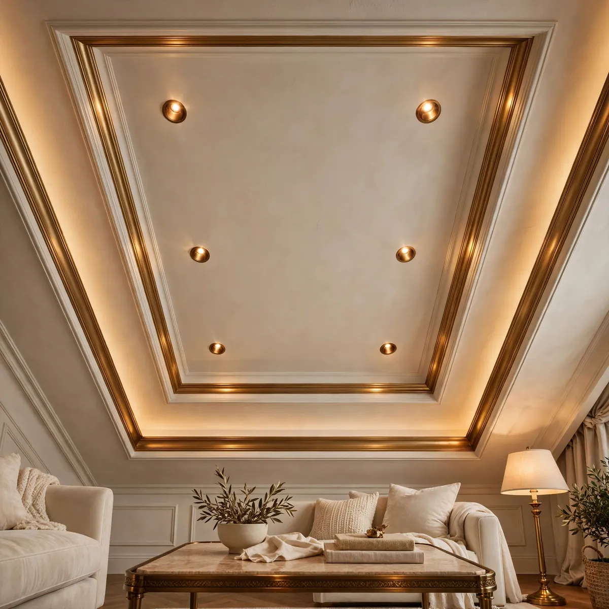 25 False Ceiling Living Room Ideas That Make Your Space Look Luxe false ceiling living room ideas: Burgundy Statement Ceiling Border