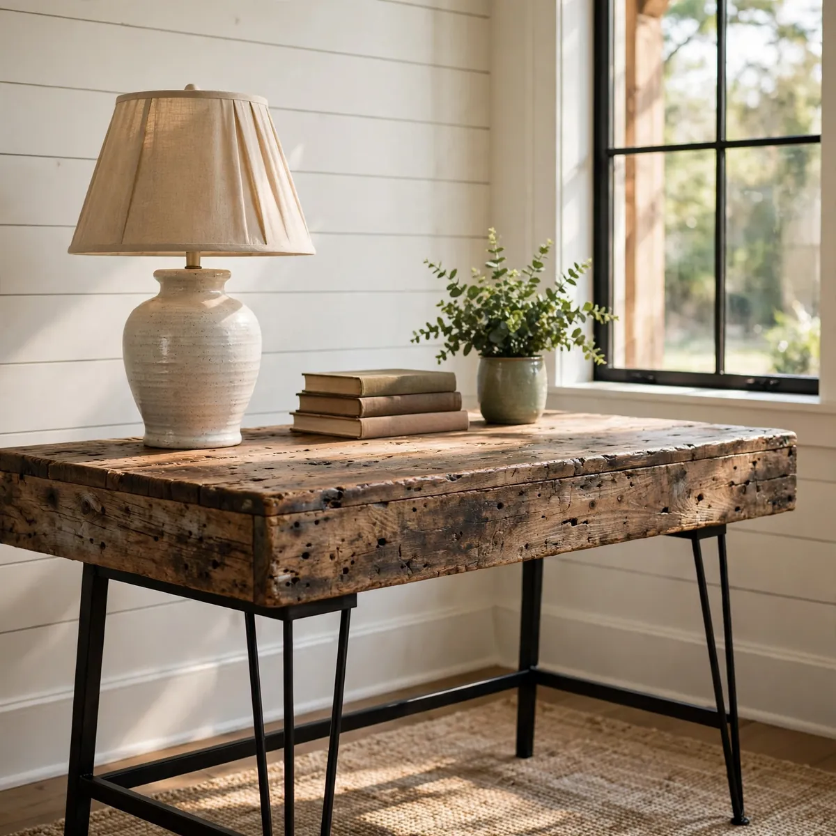 25 Stunning Farmhouse Desk Ideas for a Workspace You'll Actually Love farmhouse desk ideas: Reclaimed Wood Farmhouse Desk Ideas for a Warm, Lived-In Workspace