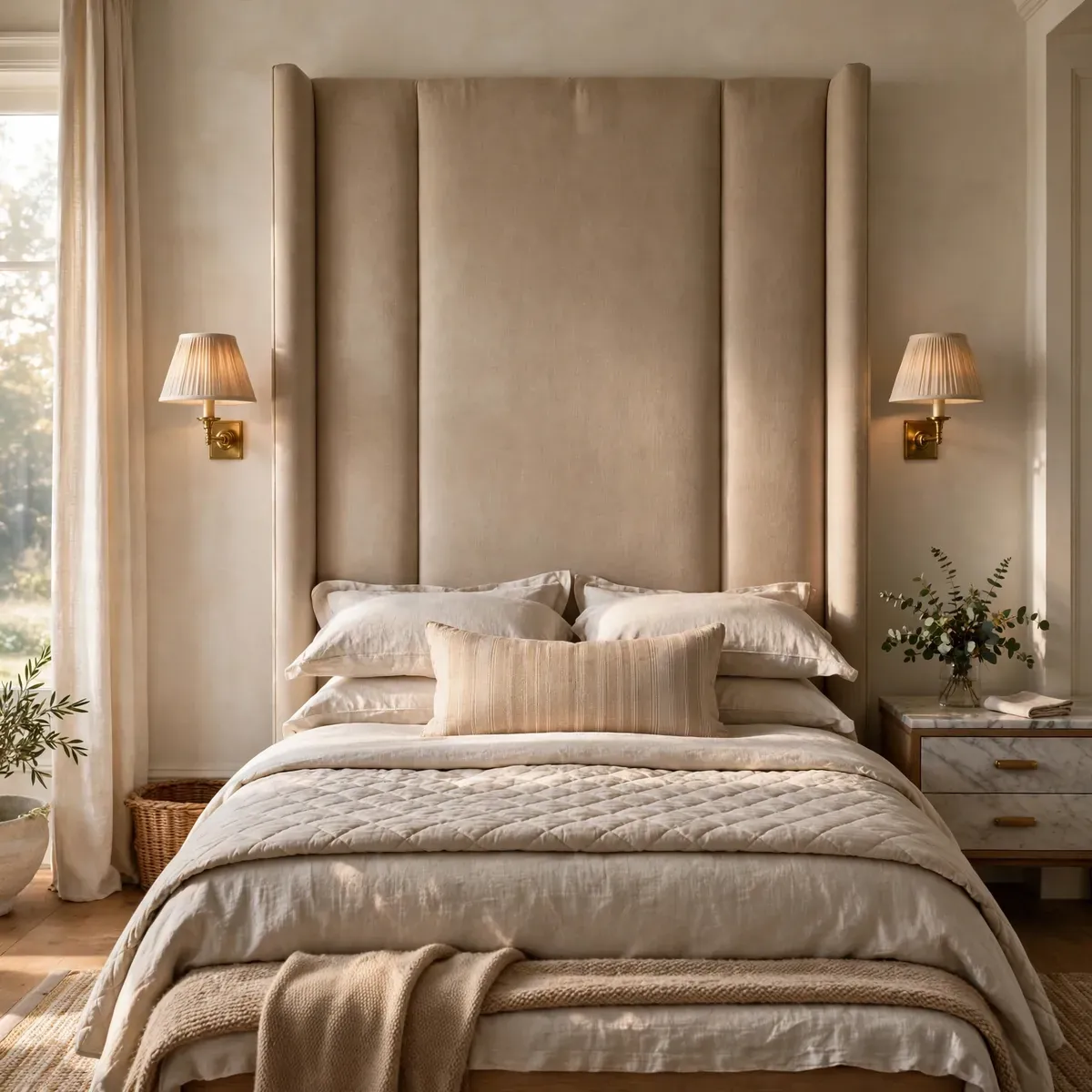 25 Welcoming Guest Bedroom Ideas Your Guests Will Love guest bedroom ideas: Choose an Upholstered Headboard for Instant Polish
