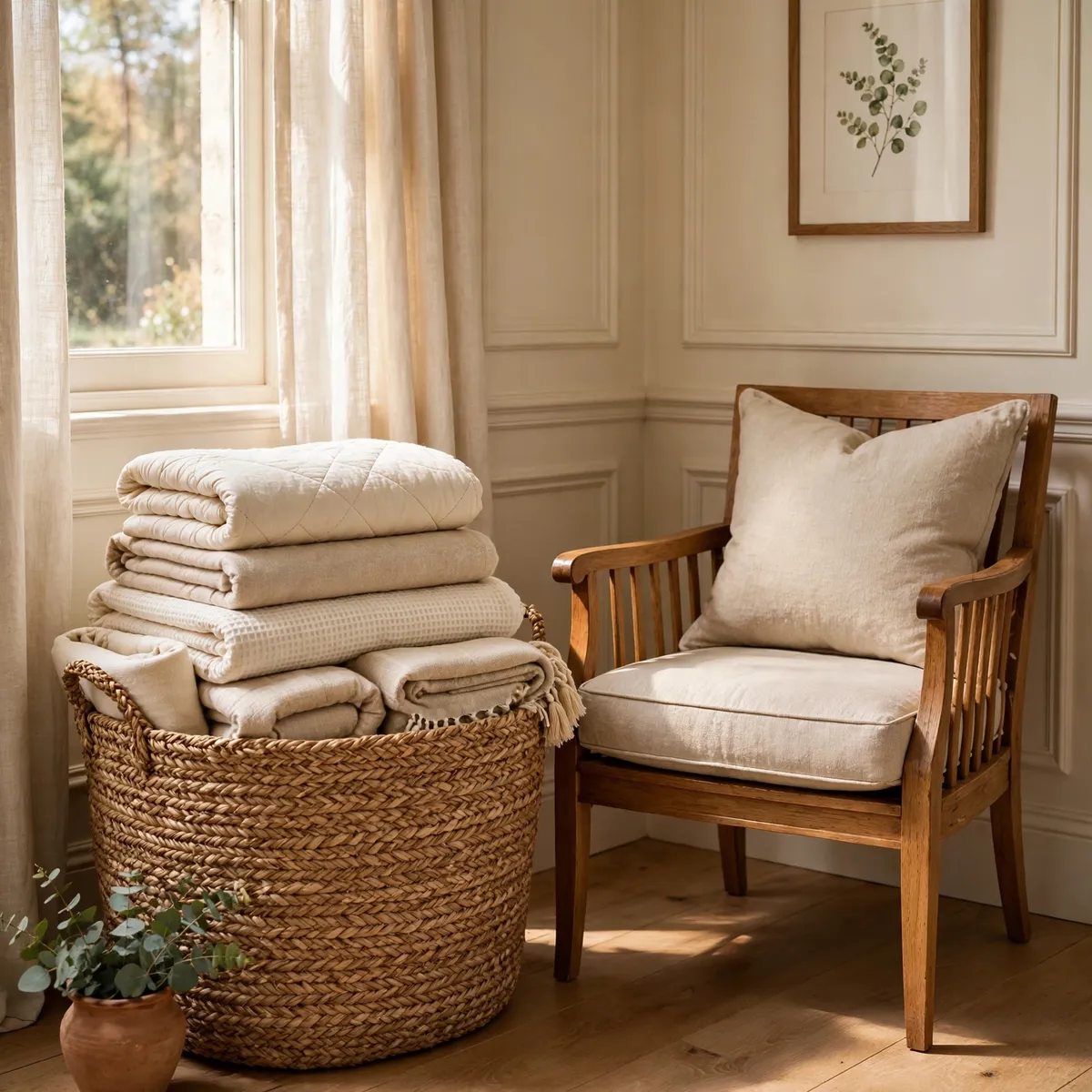 25 Welcoming Guest Bedroom Ideas Your Guests Will Love guest bedroom ideas: Keep Extra Blankets in a Woven Basket