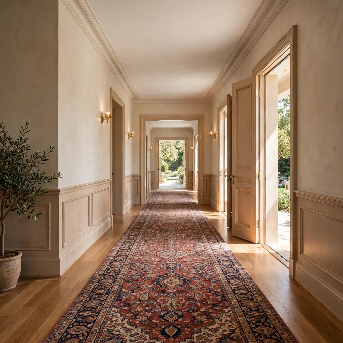 hallway decor ideas: Lay a Patterned Runner Down the Whole Length