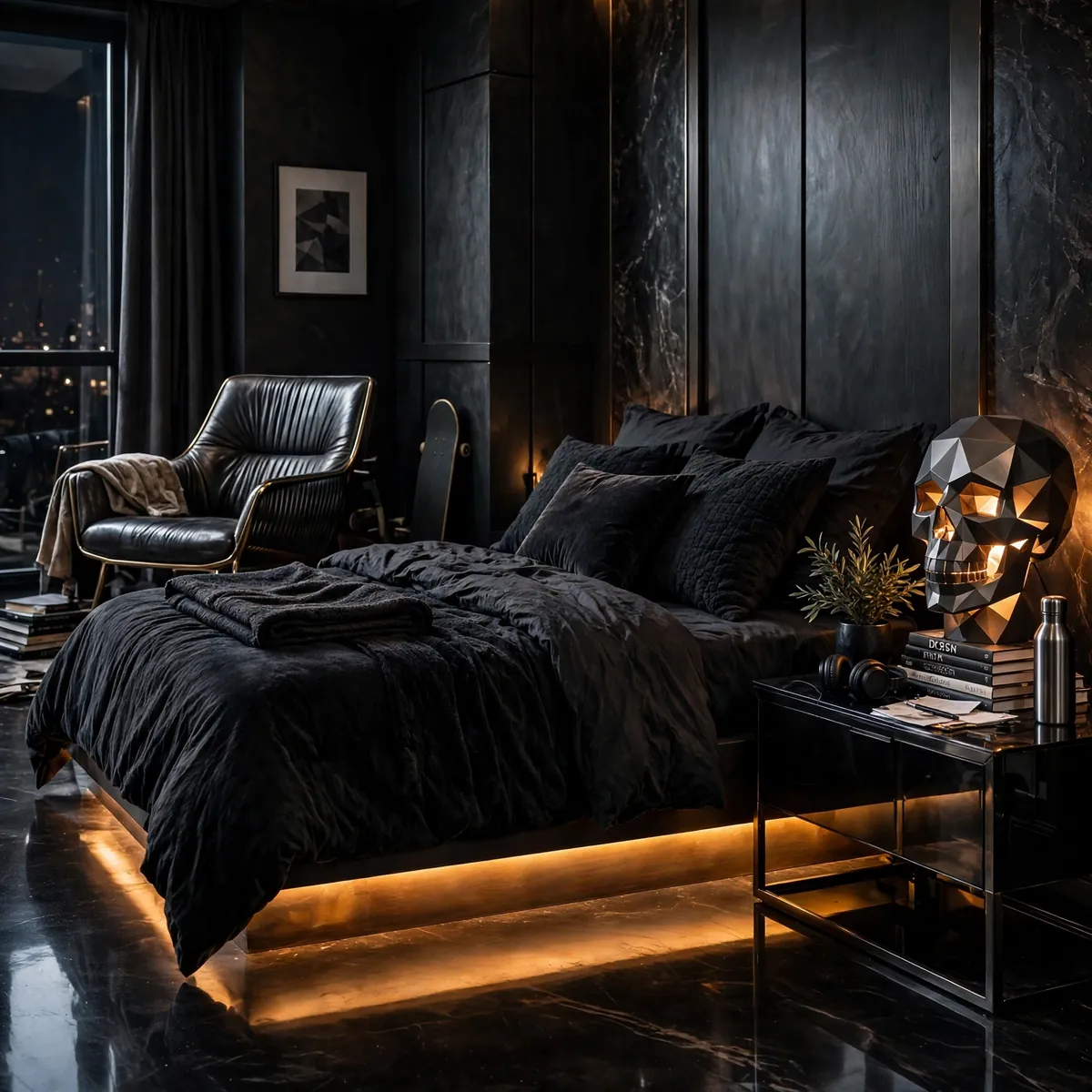 25 Halloween Bedroom Decor Ideas for a Cozy-Spooky Room halloween bedroom decor ideas: The Teen Dark-Aesthetic Hideaway