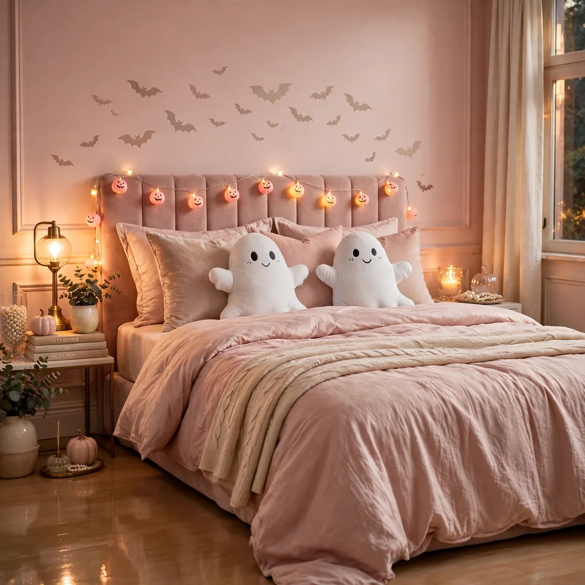 25 Halloween Bedroom Decor Ideas for a Cozy-Spooky Room halloween bedroom decor ideas: The Pink Halloween Bedroom Variant