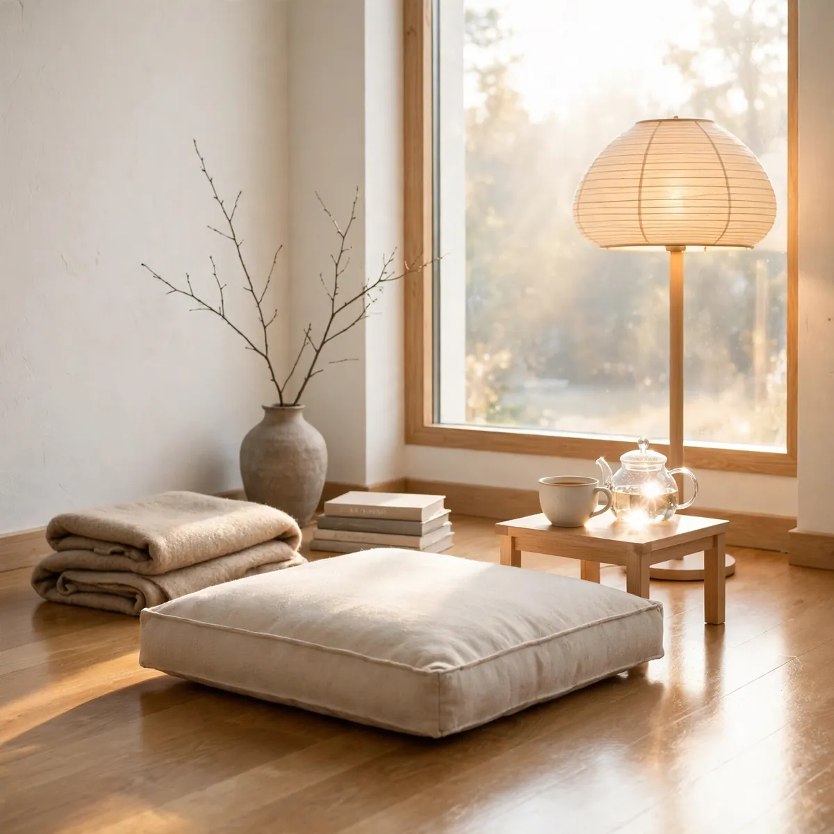 25 Japandi Living Room Ideas for a Calm, Warm, Minimal Home japandi living room ideas: Build a Floor-Level Reading Corner