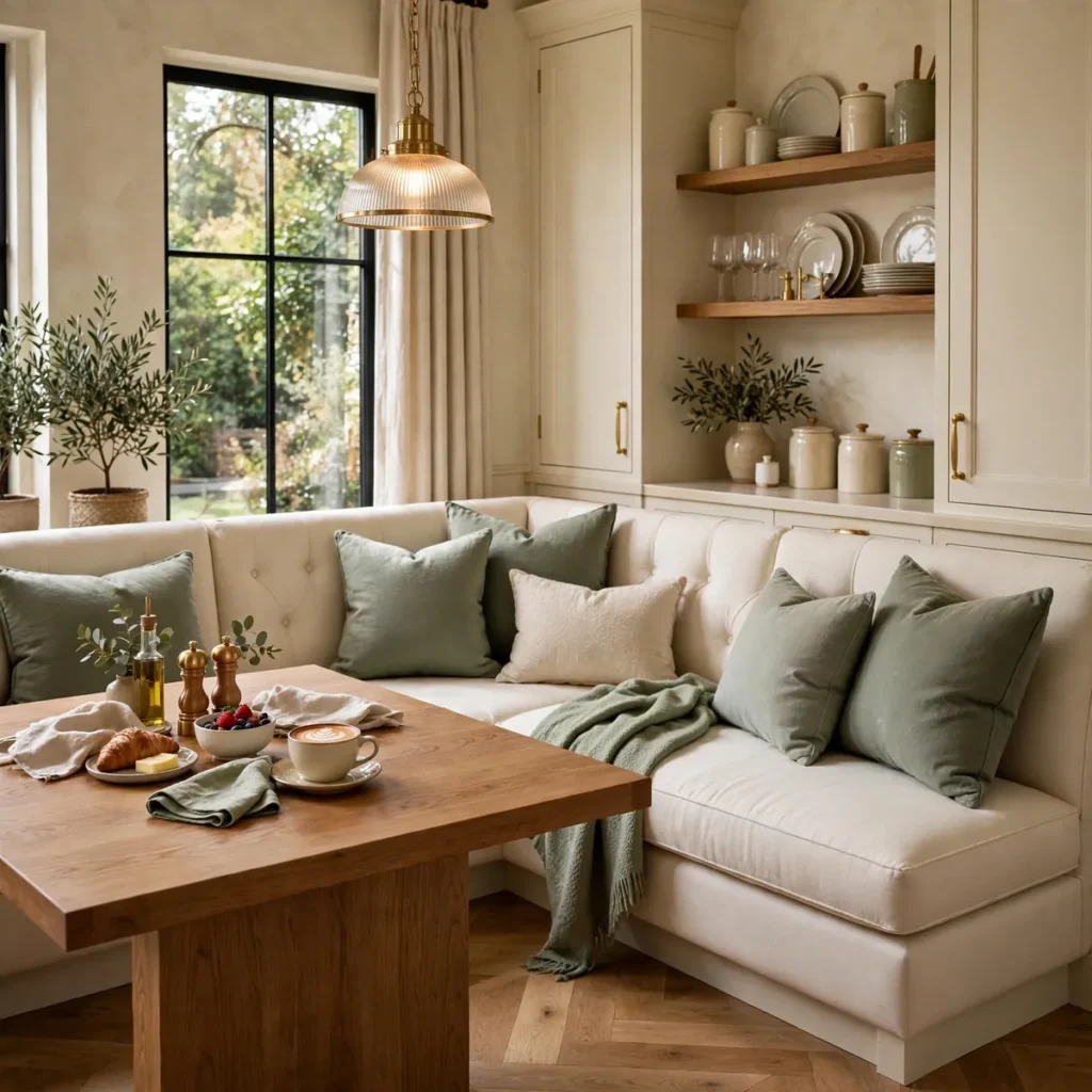 kitchen decor ideas: A Breakfast Nook or Banquette With Soft Seating