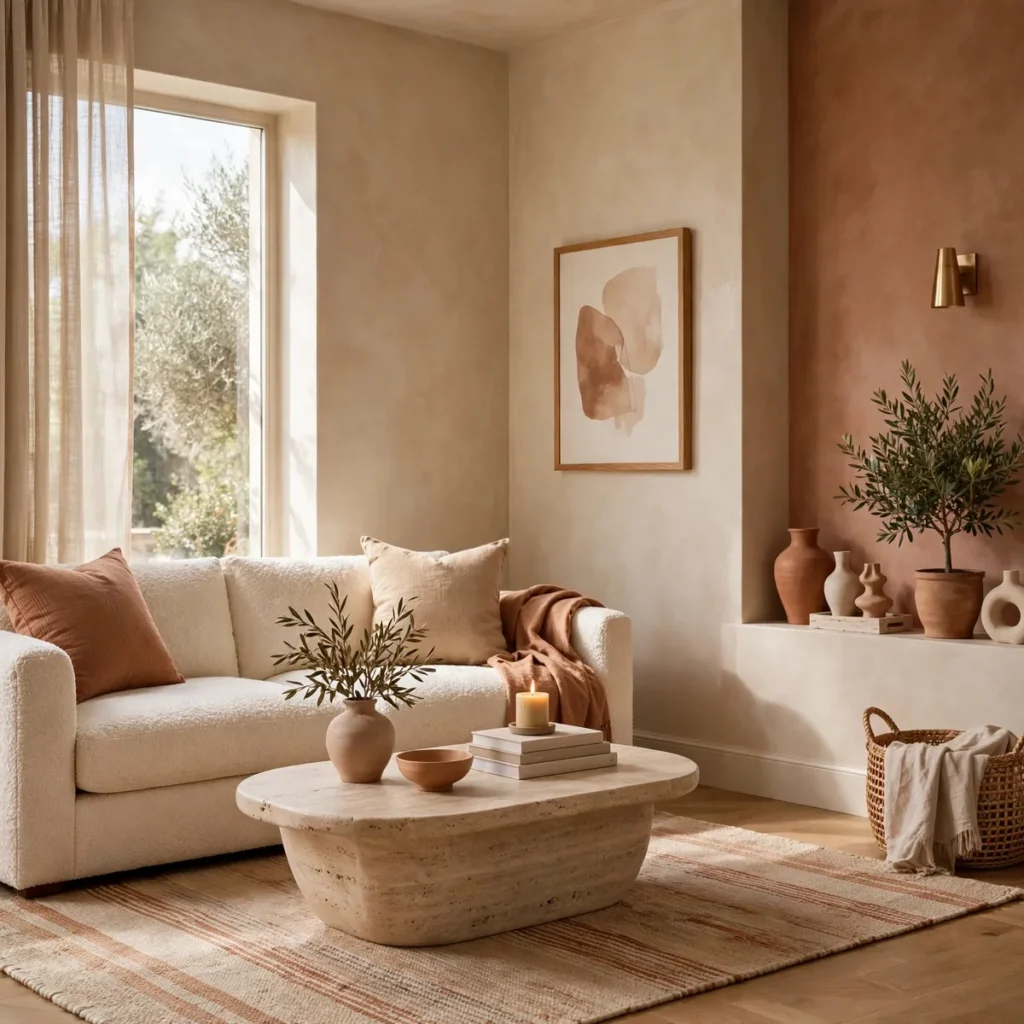 cozy living room ideas: Start With a Warm Earthy Palette