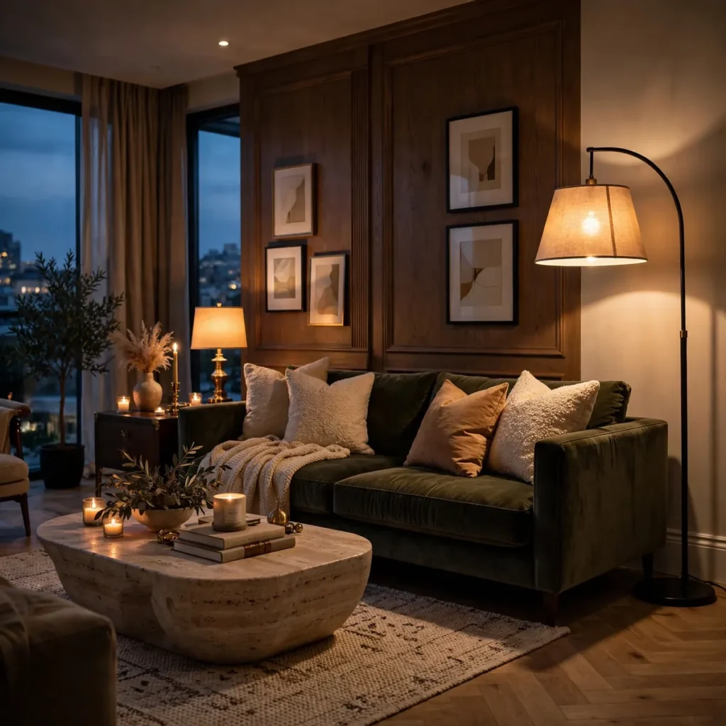 cozy living room ideas: Layer Three Kinds of Lighting