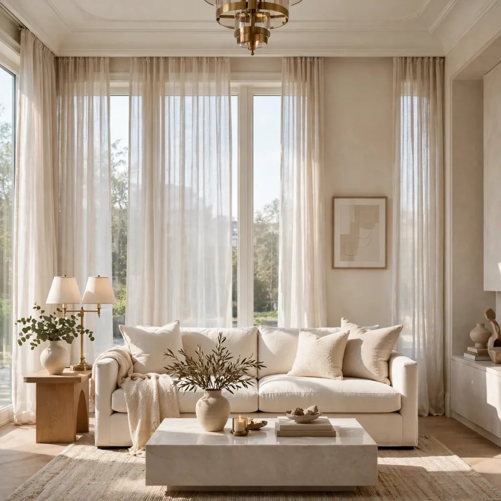 cozy living room ideas: Hang Floor-to-Ceiling Curtains