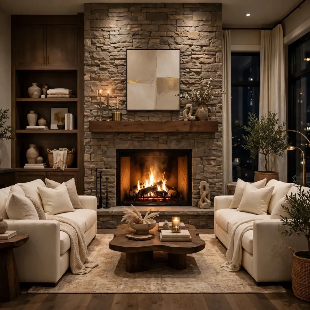 cozy living room ideas: Make the Fireplace the Focal Point