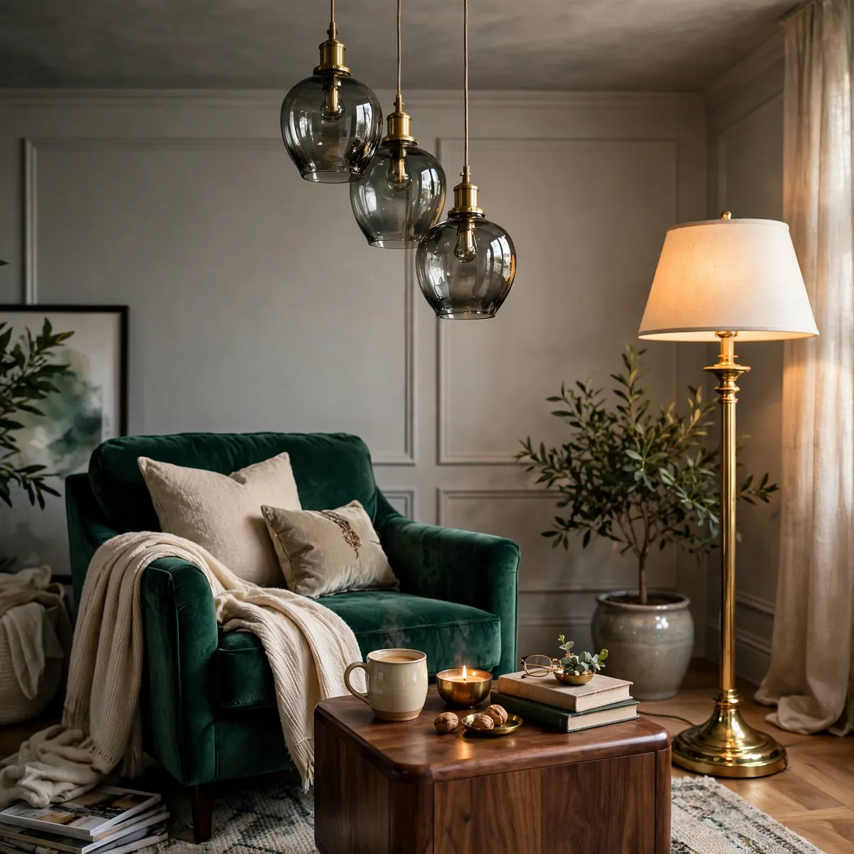 25 Living Room Ceiling Ideas That Turn the Fifth Wall Into the Star living room ceiling ideas: A Cluster of Pendant Lights