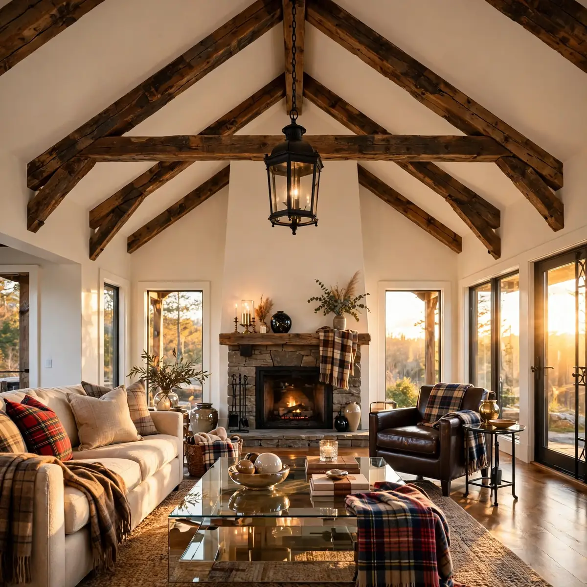 25 Living Room Ceiling Ideas That Turn the Fifth Wall Into the Star living room ceiling ideas: Accentuate a Vaulted Ceiling With Paint