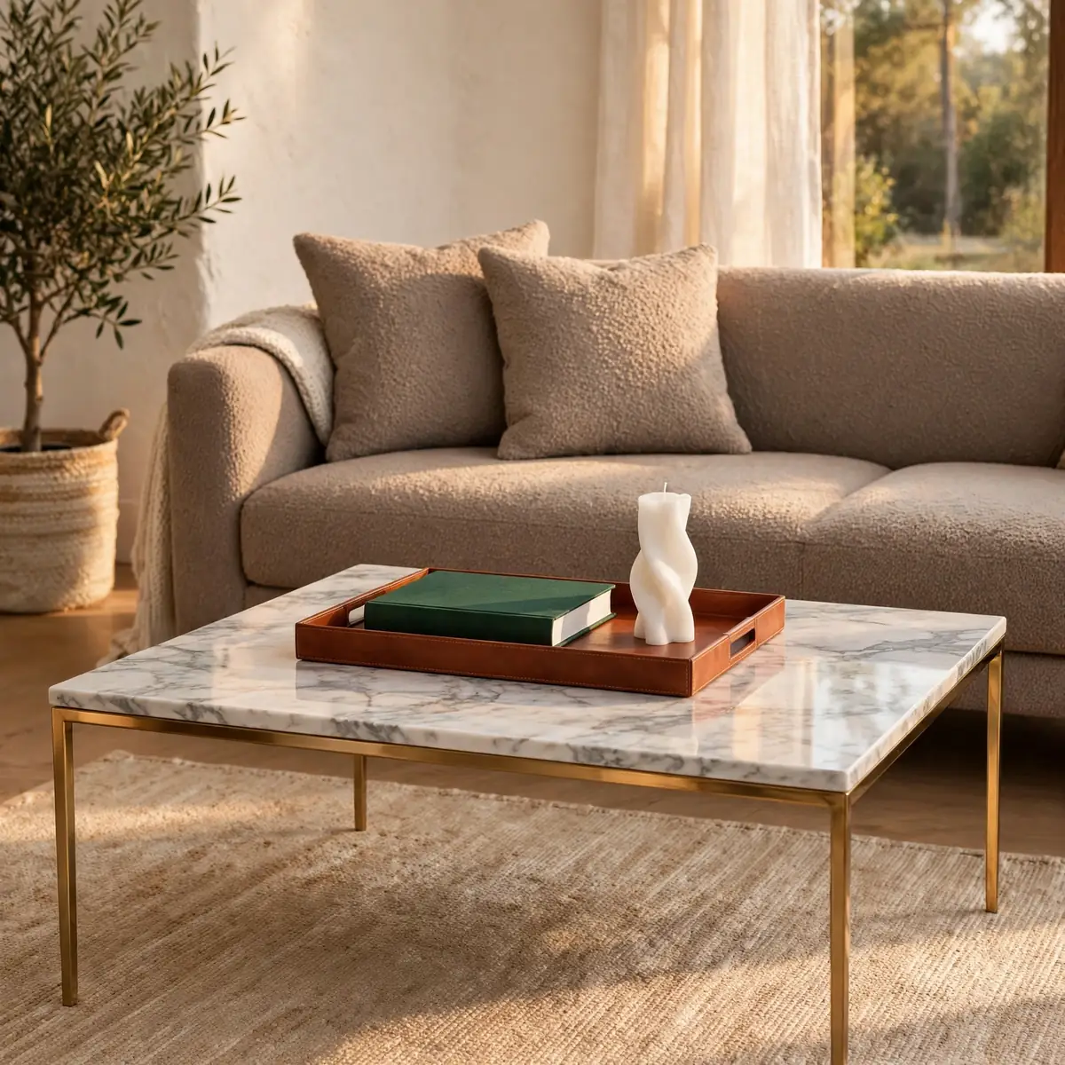 25 Living Room Center Table Ideas to Anchor Your Space Beautifully living room center table ideas: A Marble-Top Center Table for Quiet Luxury