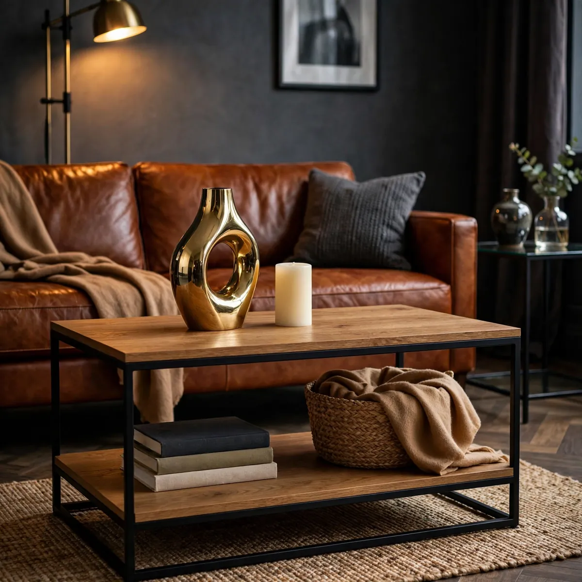 25 Living Room Center Table Ideas to Anchor Your Space Beautifully living room center table ideas: A Two-Tier Coffee Table for Layered Styling