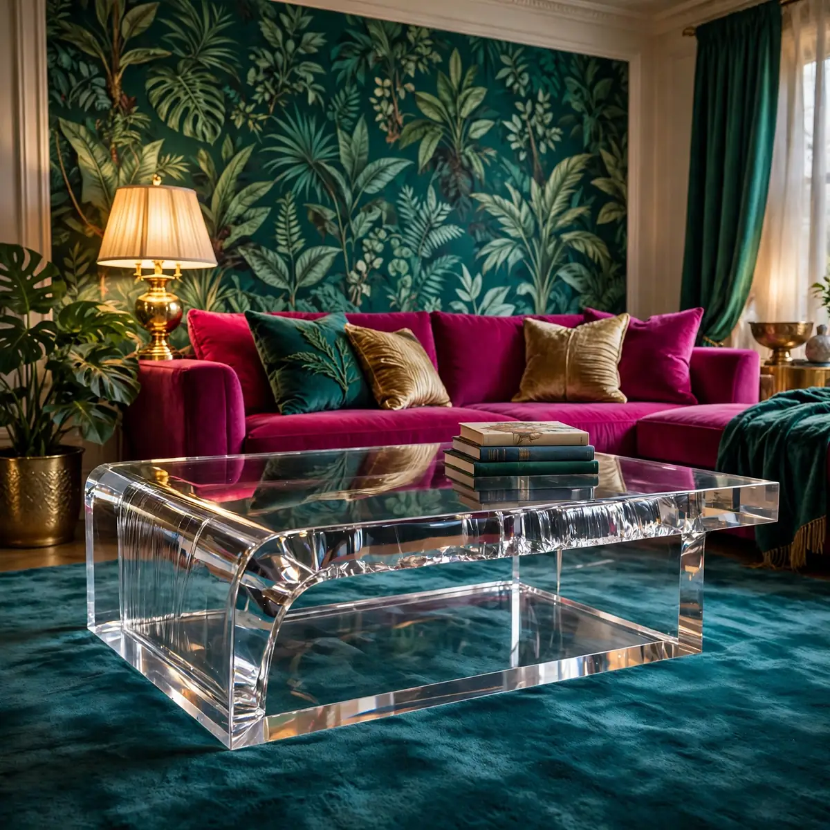 25 Living Room Center Table Ideas to Anchor Your Space Beautifully living room center table ideas: An Acrylic "Invisible" Table