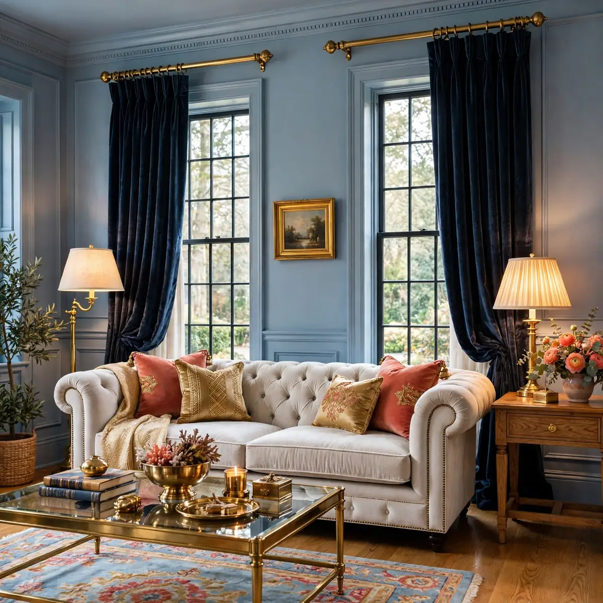 25 Living Room Curtains Ideas That Dress Your Windows Like a Designer living room curtains ideas: Pinch-Pleat Drapes for a Tailored Look