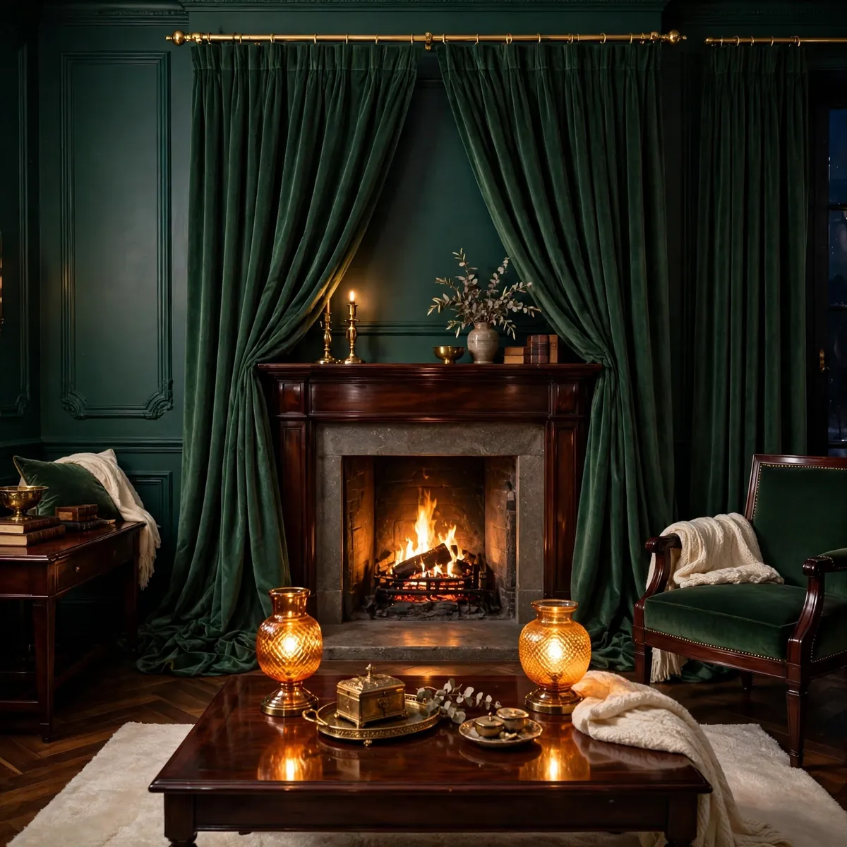 25 Living Room Curtains Ideas That Dress Your Windows Like a Designer living room curtains ideas: Velvet Curtains for Cozy Drama
