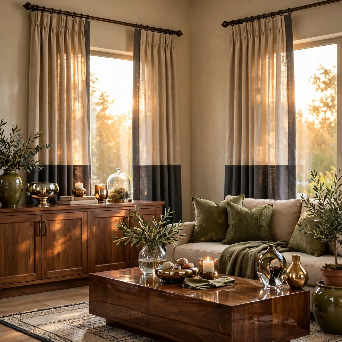 25 Living Room Curtains Ideas That Dress Your Windows Like a Designer living room curtains ideas: Two-Tone Curtains for Subtle Contrast