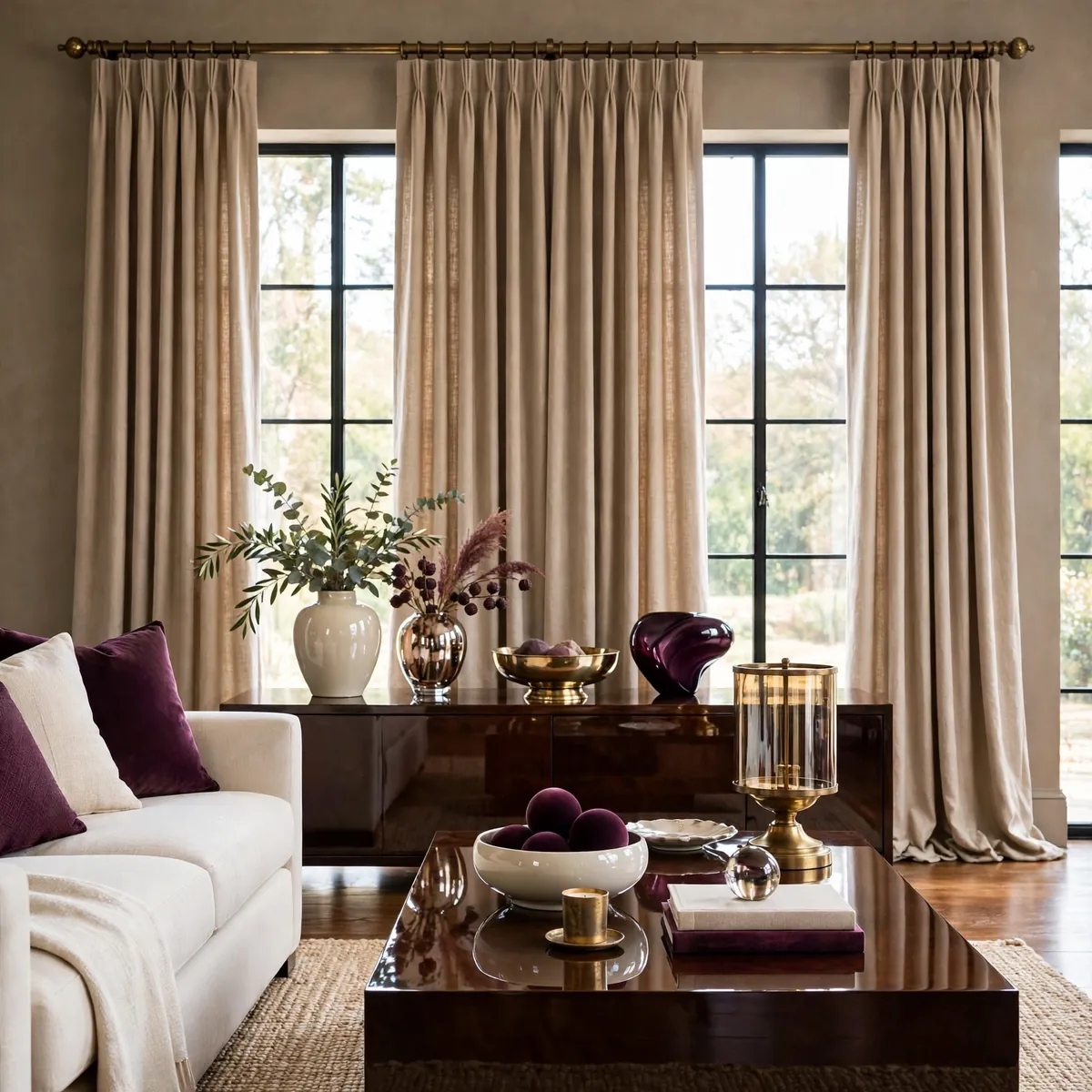 25 Living Room Curtains Ideas That Dress Your Windows Like a Designer living room curtains ideas: Curtains Matched to the Wall Color