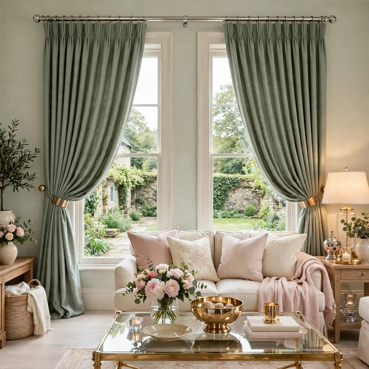 25 Living Room Curtains Ideas That Dress Your Windows Like a Designer living room curtains ideas: Decorative Tie-Backs That Shape the Panels