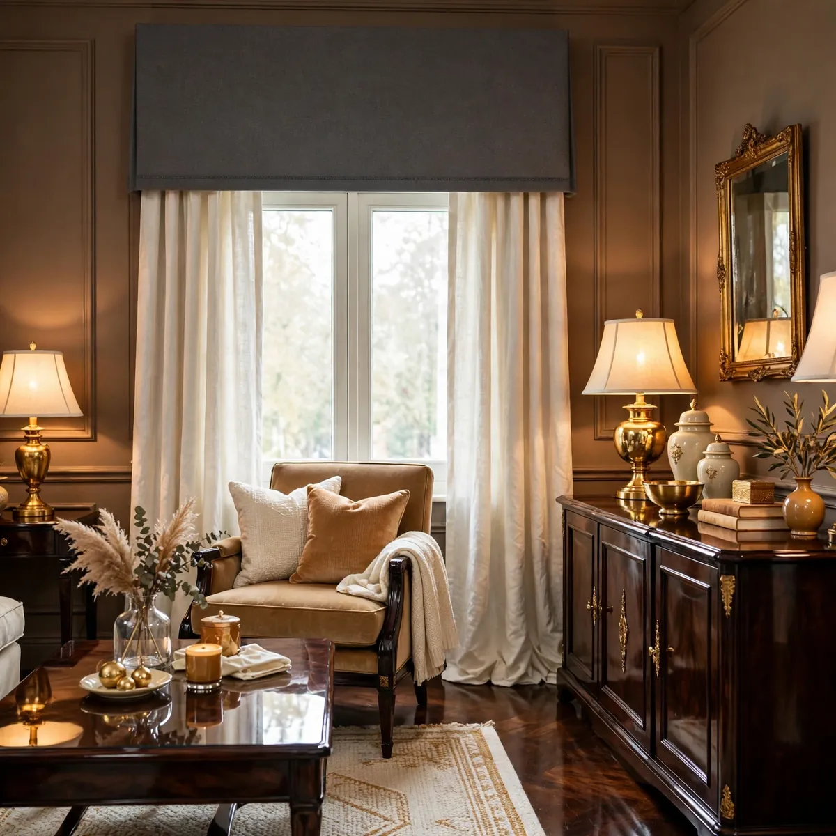 25 Living Room Curtains Ideas That Dress Your Windows Like a Designer living room curtains ideas: A Pelmet for a Structured Top
