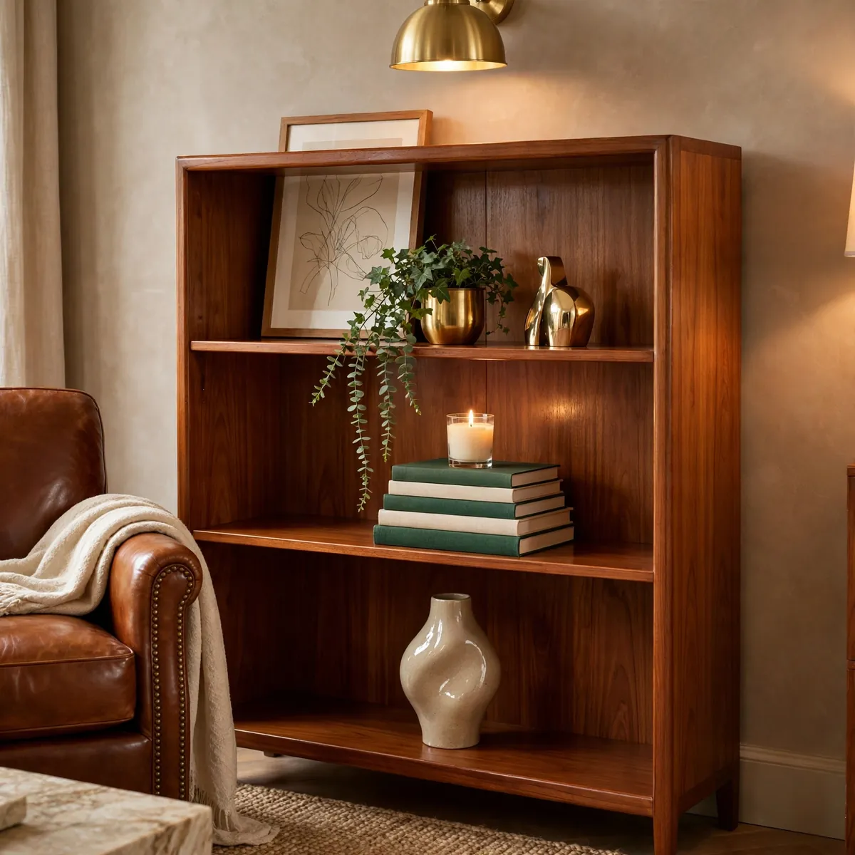 Living Room Decorating Ideas: A Warm, Lived-In Guide to Getting It Right living room decorating ideas: Odd-Number Shelf Styling