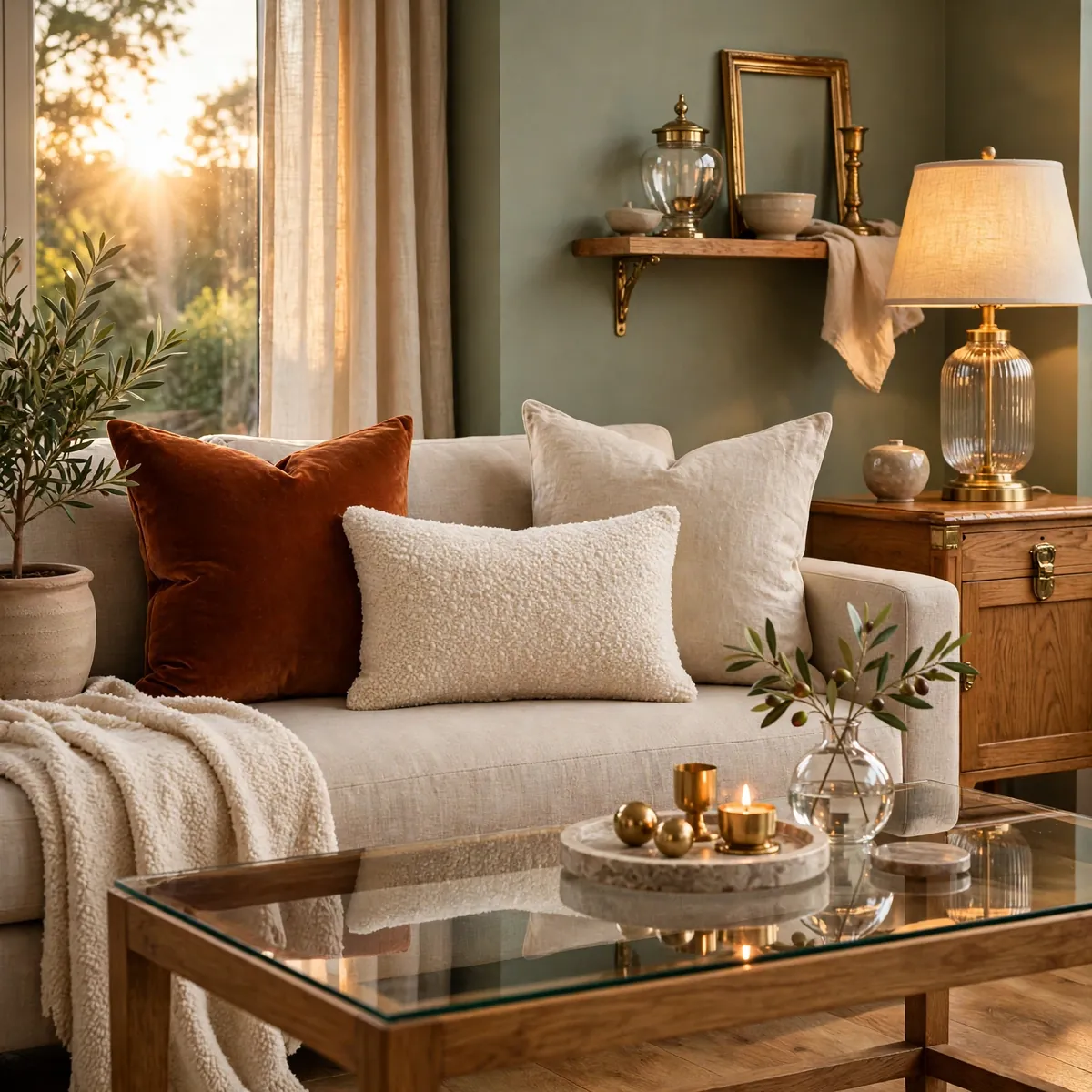 25 Living Room Decor Ideas for a Stylish, Cozy Refresh living room decor ideas: Mixed-Texture Throw Pillows