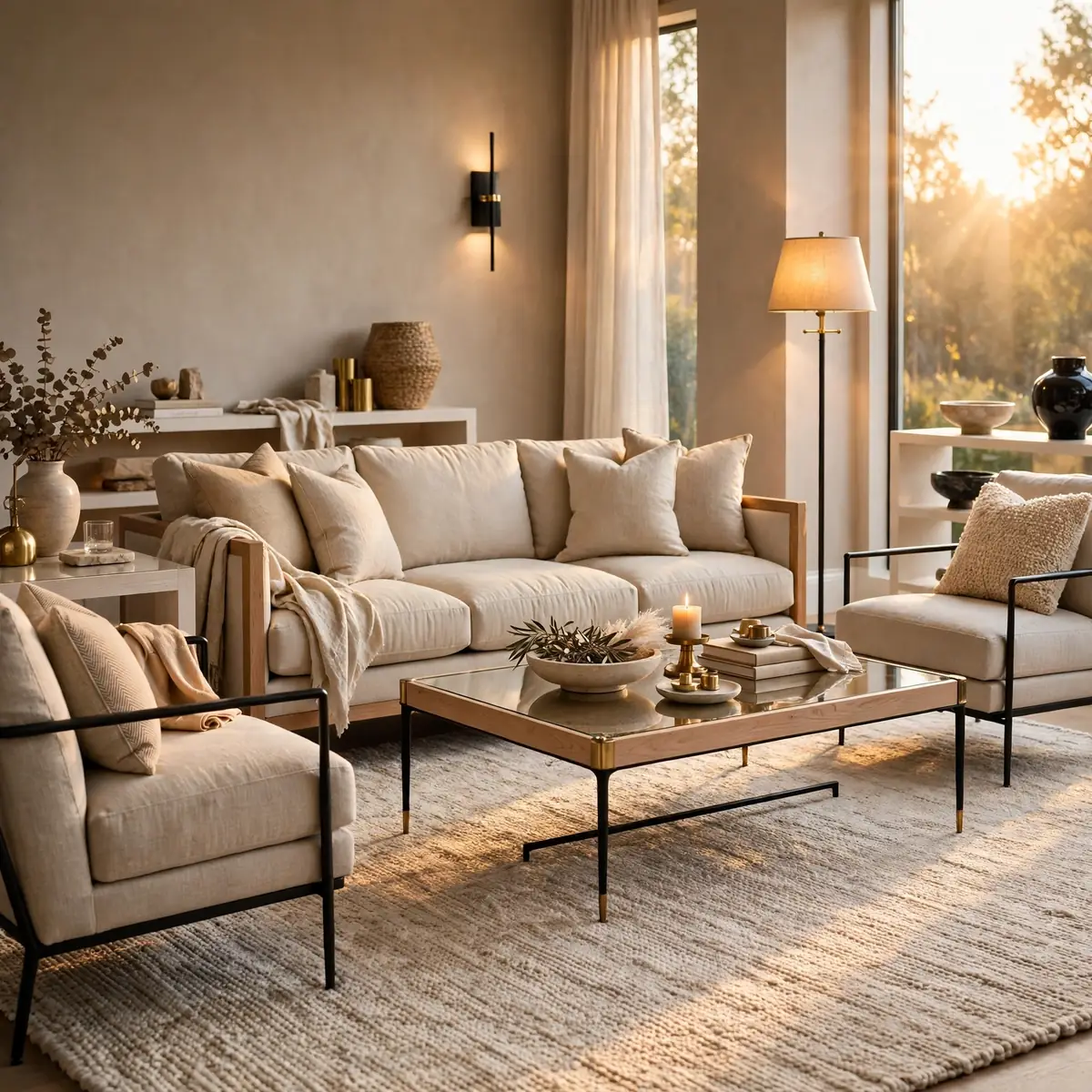 25 Living Room Decor Ideas for a Stylish, Cozy Refresh living room decor ideas: Oversized Area Rug Anchoring Seating