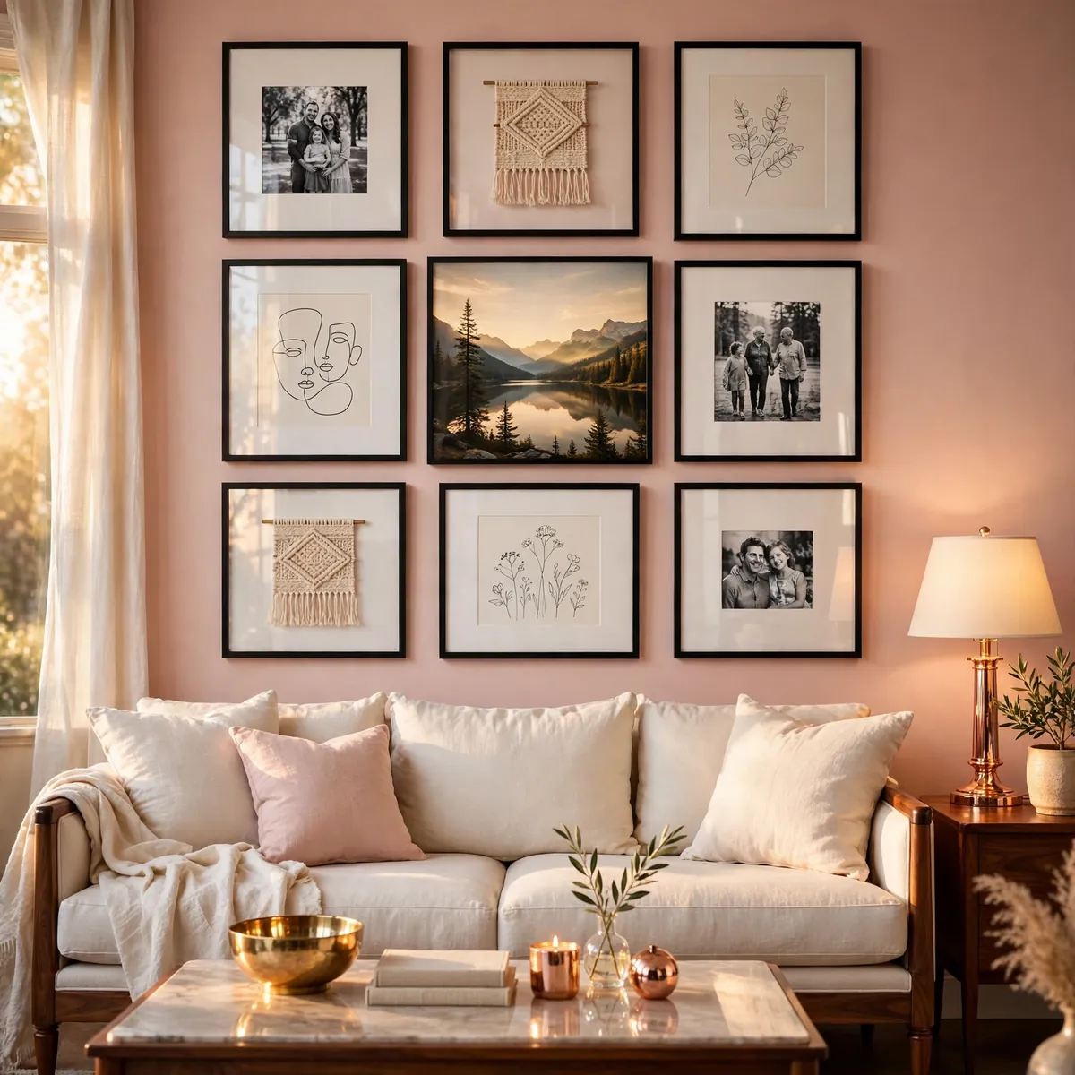 25 Living Room Decor Ideas for a Stylish, Cozy Refresh living room decor ideas: Salon Gallery Wall Above Sofa