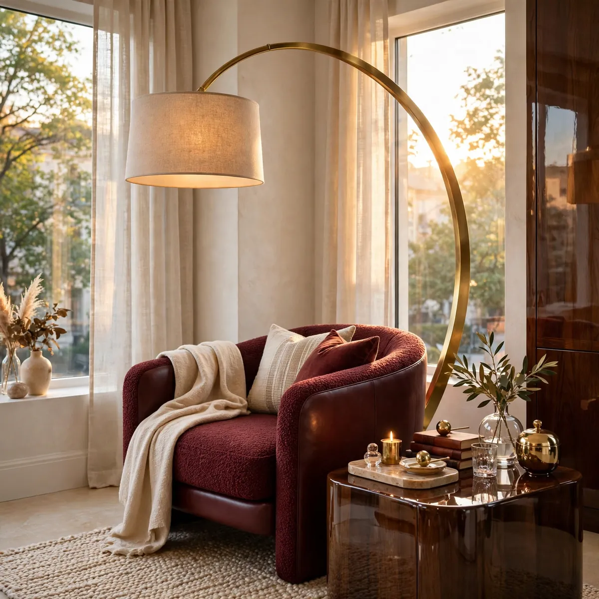25 Living Room Decor Ideas for a Stylish, Cozy Refresh living room decor ideas: Arc Floor Lamp Over Reading Chair