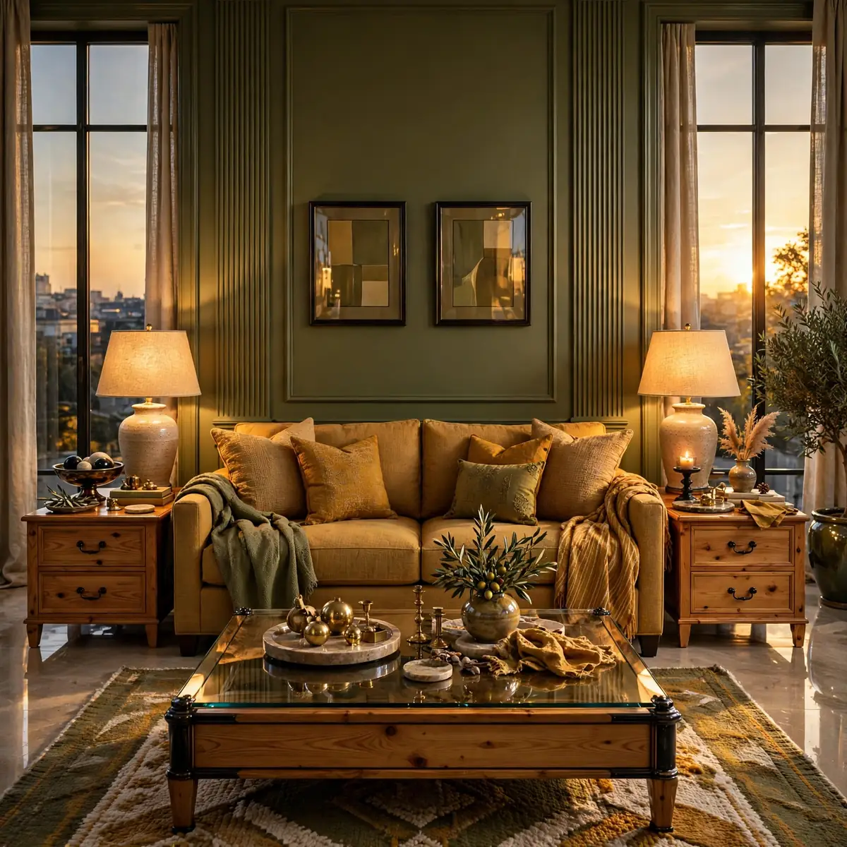 25 Living Room Decor Ideas for a Stylish, Cozy Refresh living room decor ideas: Warm Table Lamps on Side Tables
