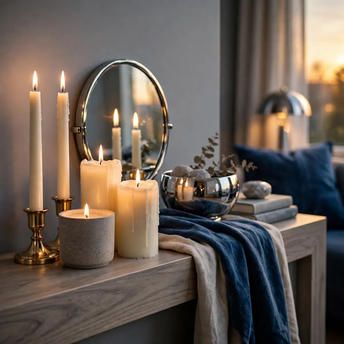 25 Living Room Decor Ideas for a Stylish, Cozy Refresh living room decor ideas: Clustered Candles on Mantel