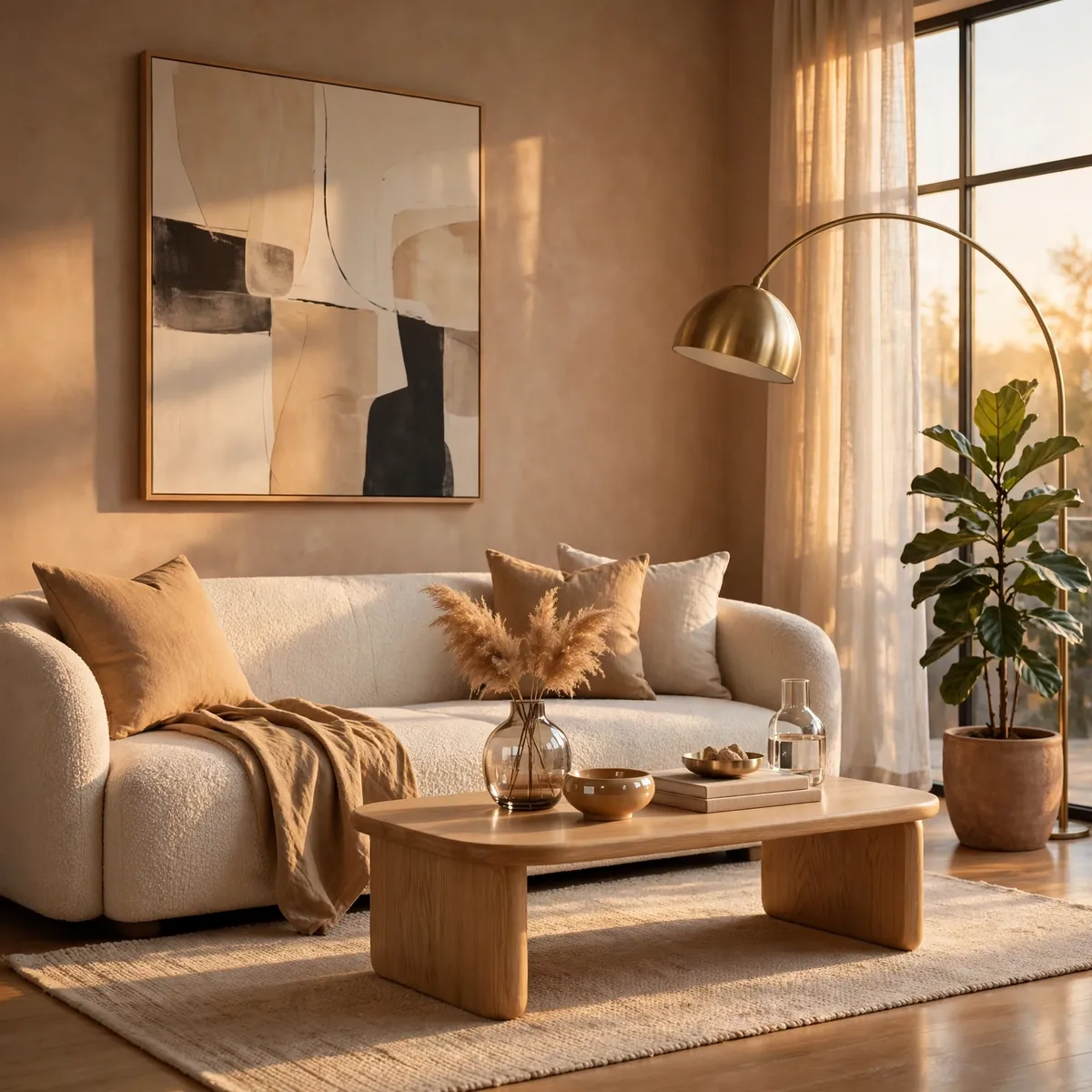living room inspiration ideas: Calm Warm-Minimalist Living Room