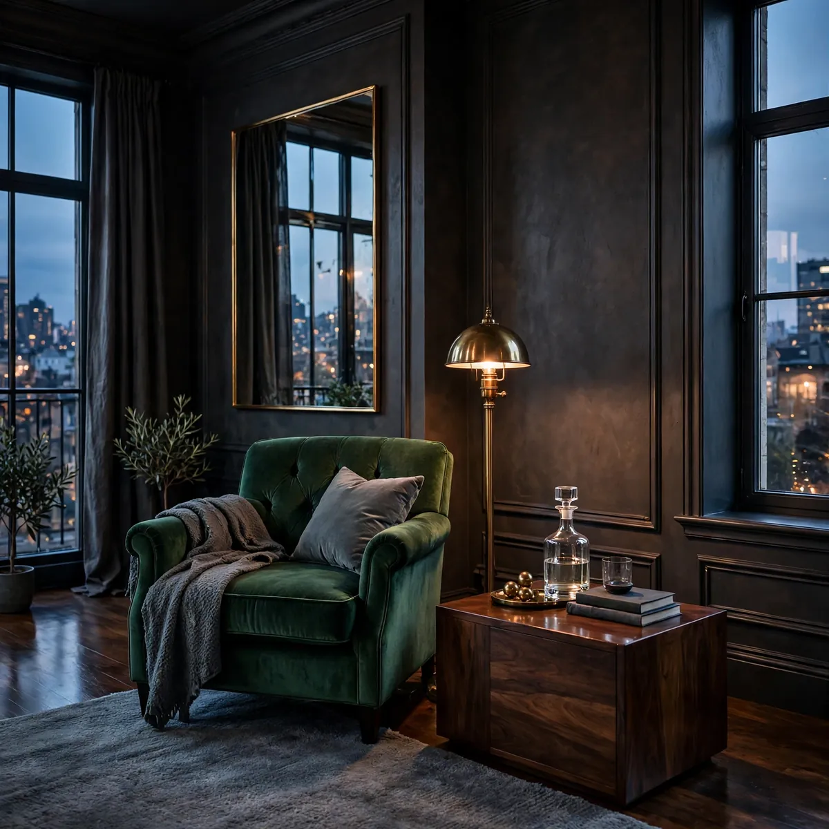 living room inspiration ideas: Moody Charcoal Drama