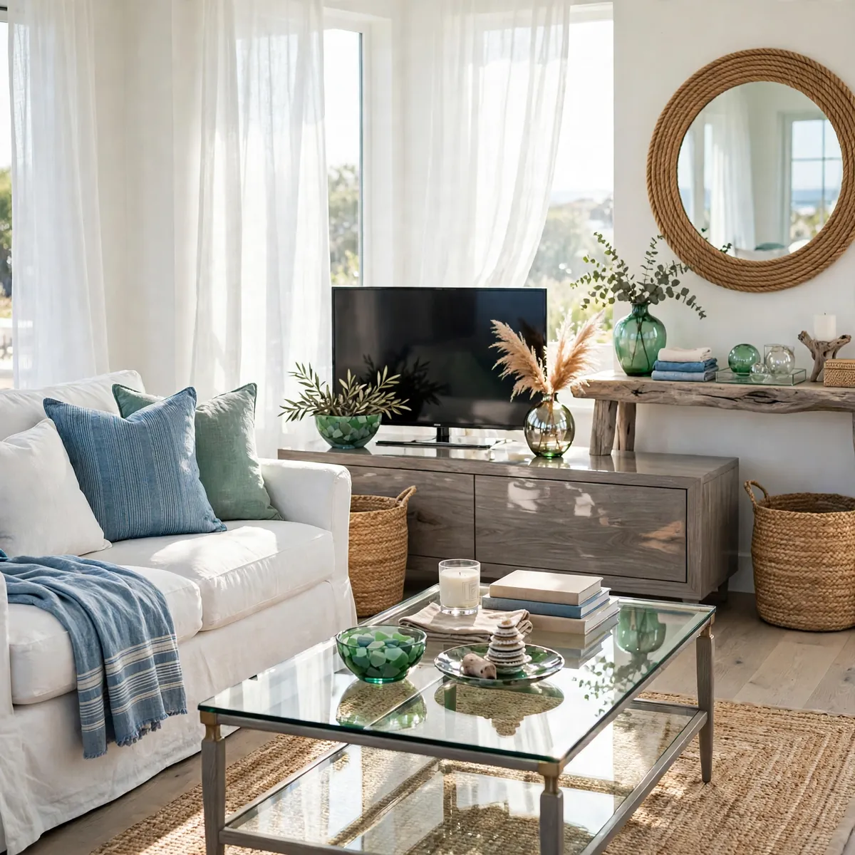 living room inspiration ideas: Sun-Washed Coastal Ease