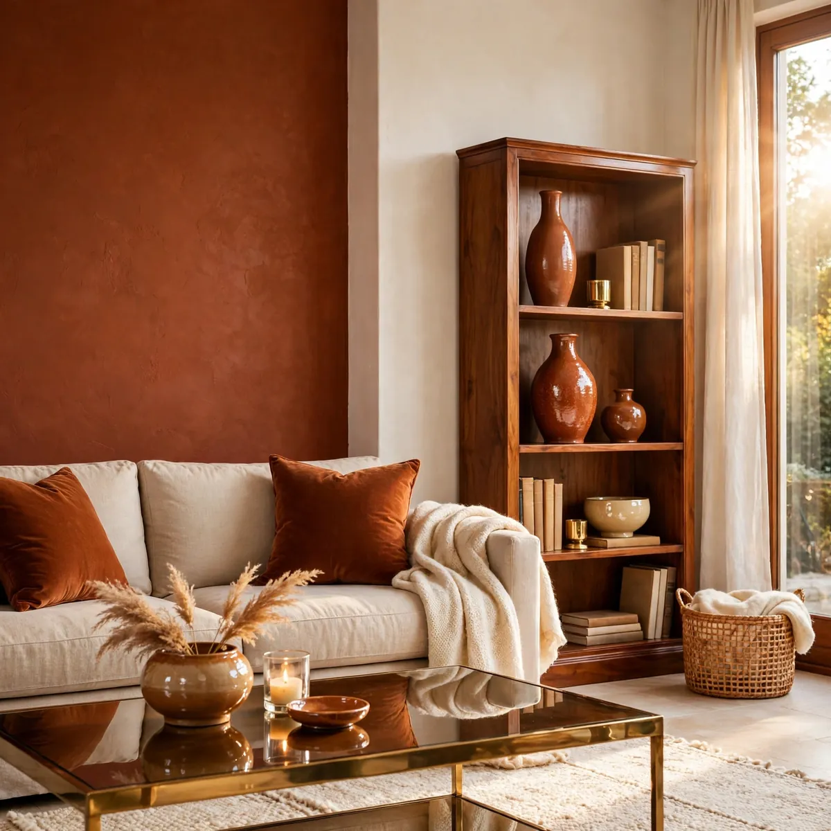 living room inspiration ideas: Earthy Terracotta Warmth