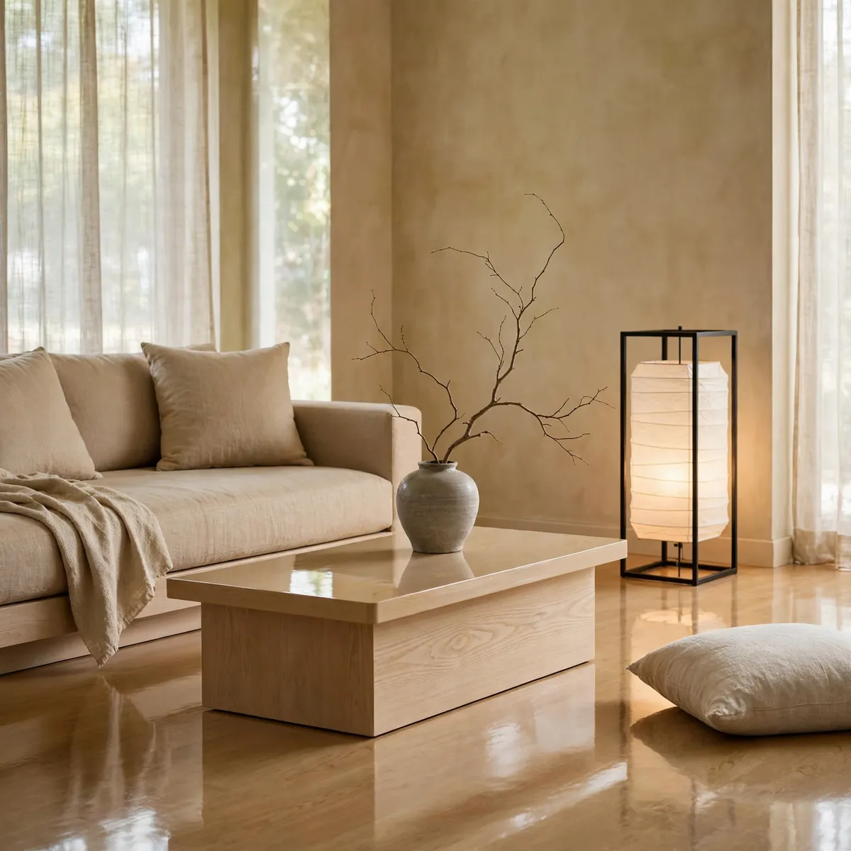living room inspiration ideas: Japandi Quiet Balance