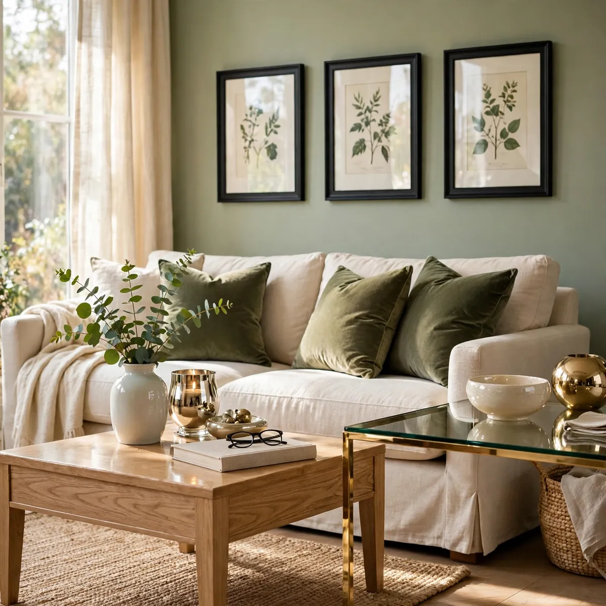 living room inspiration ideas: Soft Sage Serenity