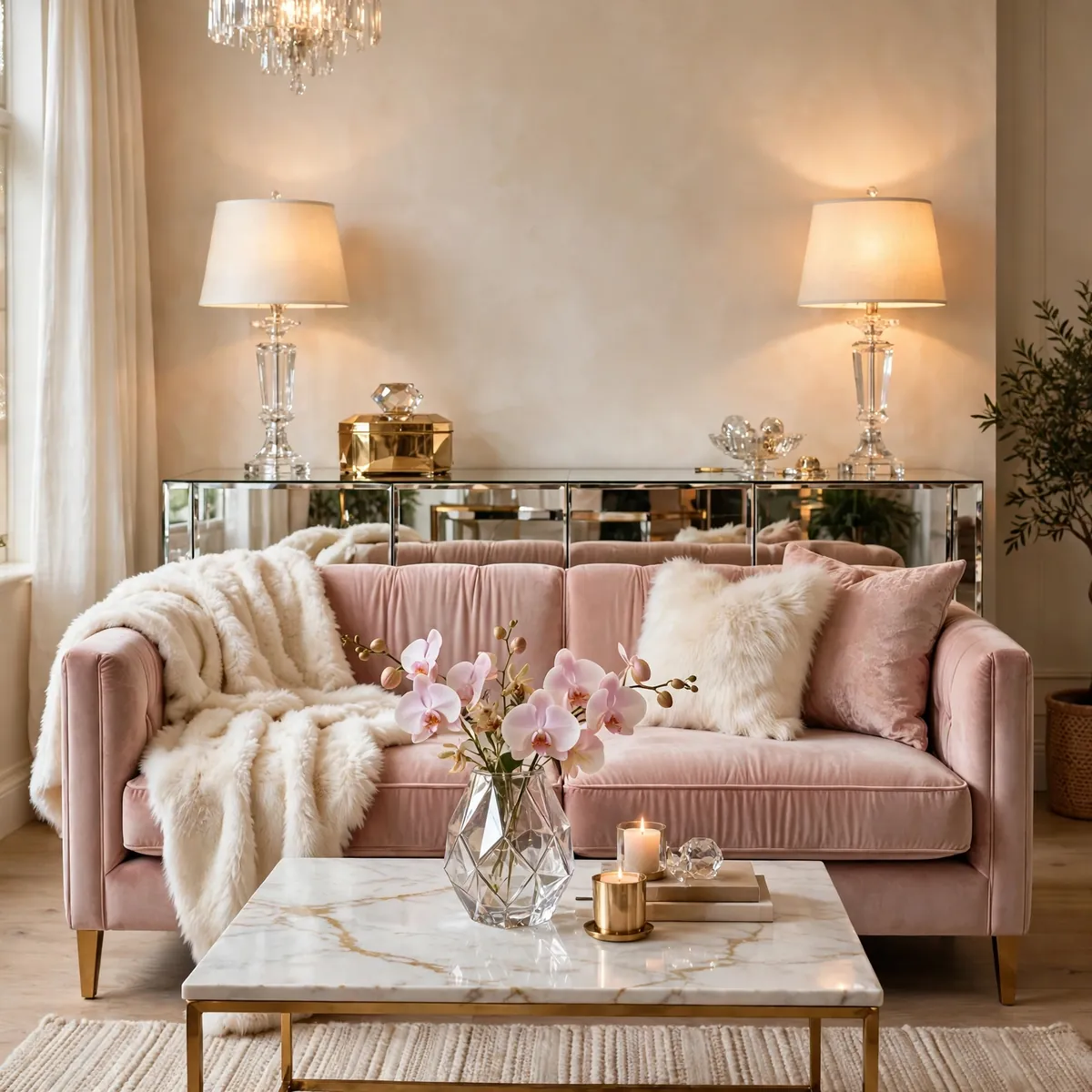 living room inspiration ideas: Modern Glam Shine