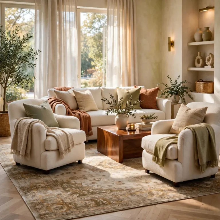 living room decor tips: Start With the Right-Sized Rug
