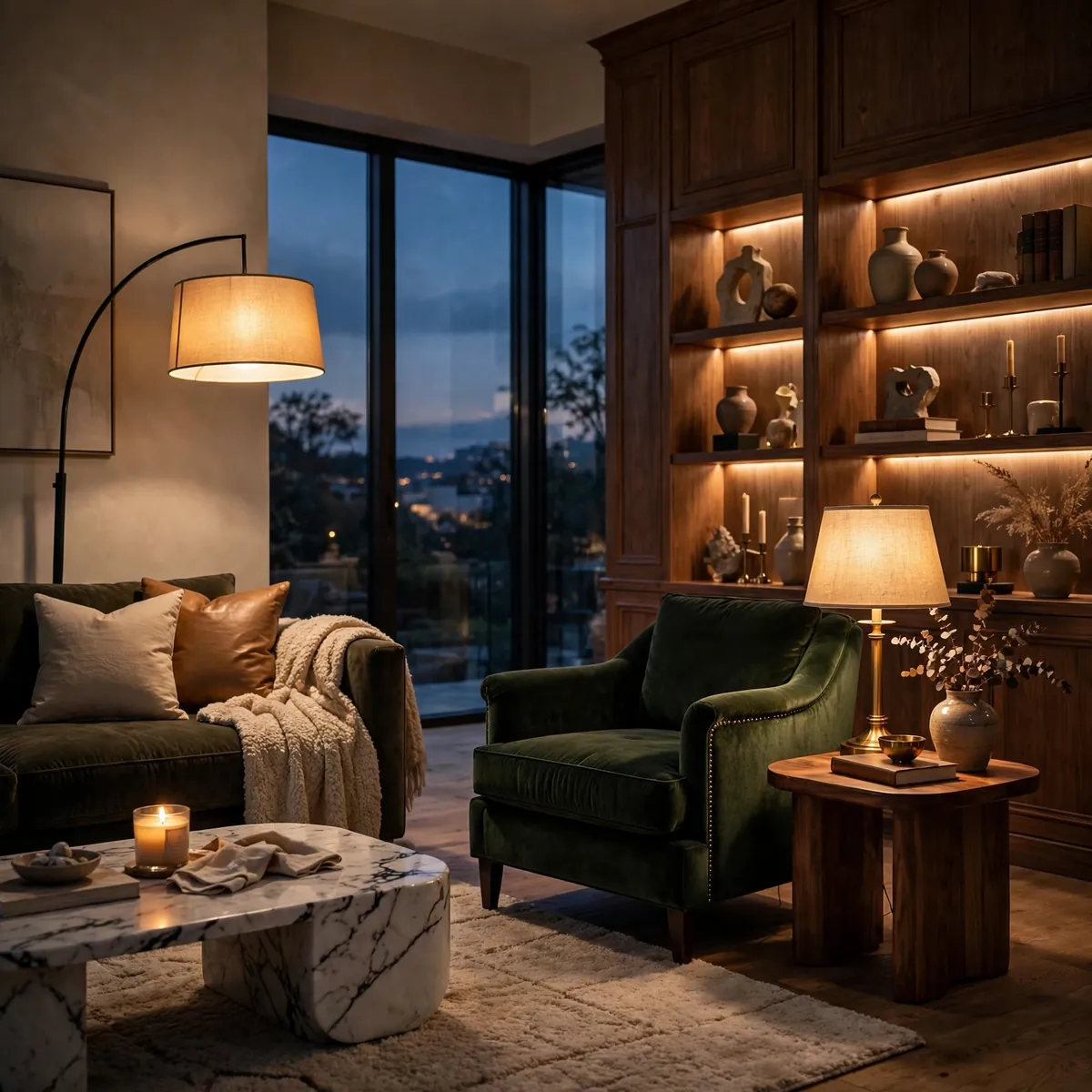 25 Clever Living Room Decor Tips for a Home You'll Love Coming Back To living room decor tips: Layer Light at Three Heights