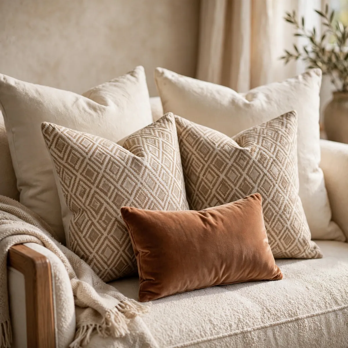 25 Clever Living Room Decor Tips for a Home You'll Love Coming Back To living room decor tips: Layer Throw Pillows in Odd Numbers