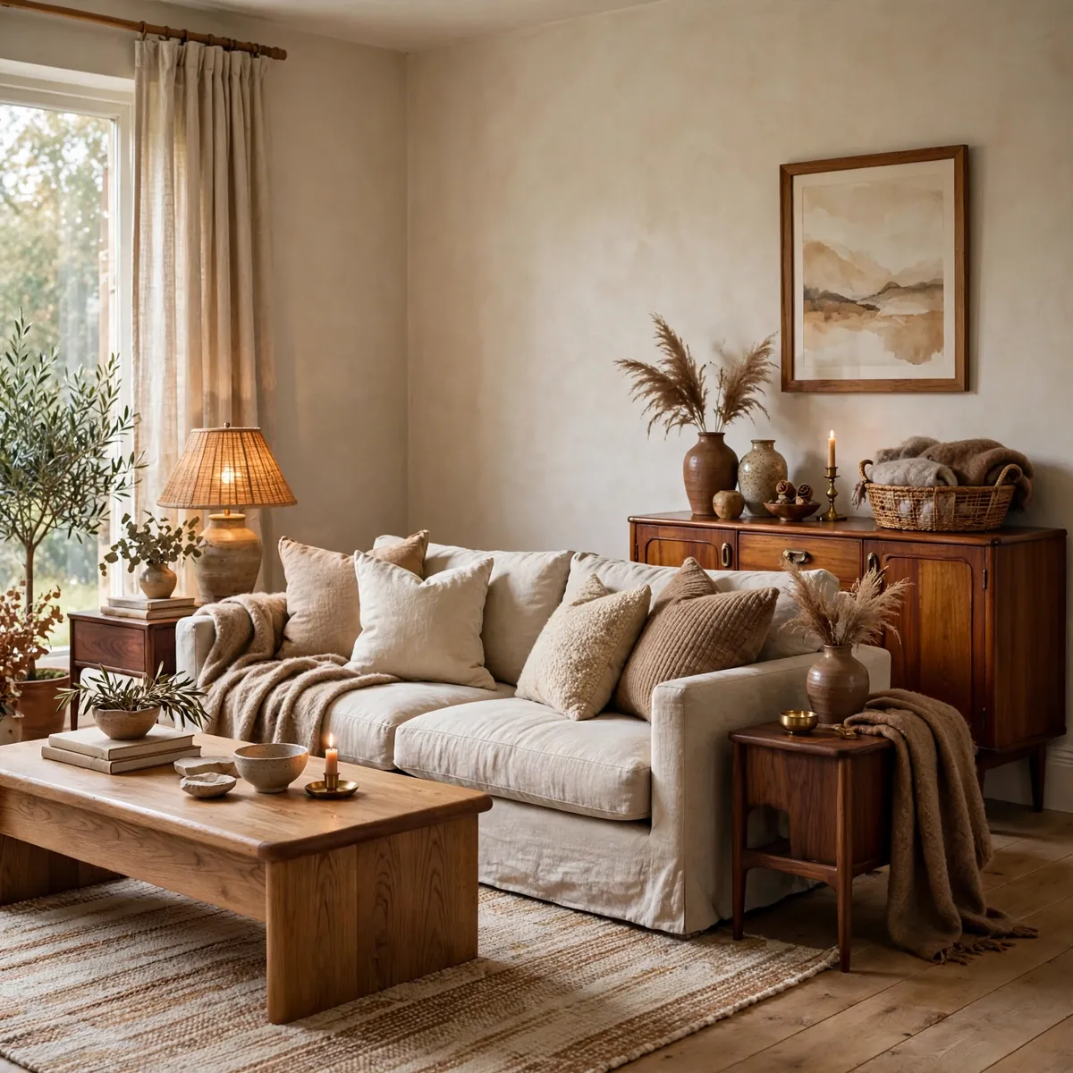 25 Clever Living Room Decor Tips for a Home You'll Love Coming Back To living room decor tips: Warm It Up With Real Wood Tones