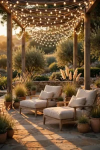 patio decor ideas: 1. Build Your Patio Decor Ideas Around Layered String Lights