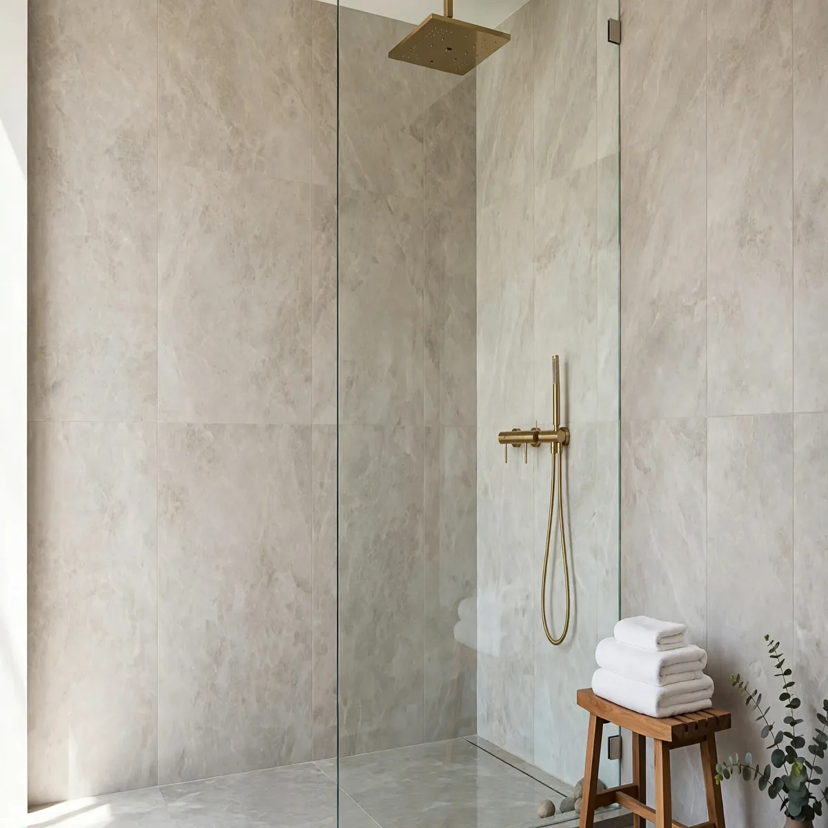 25 Bathroom Spa Ideas That Turn an Ordinary Bathroom Into a Real Retreat bathroom spa ideas: Choose a Dual Rain-and-Handheld Shower